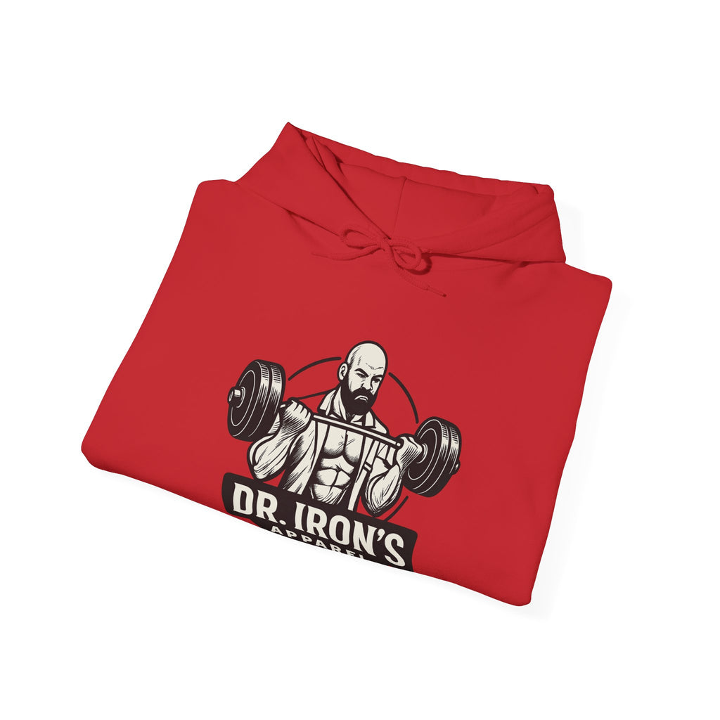 Dr. Iron's Motivational Fitness Hoodie, Gym Apparel, Unisex Sweatshirt, Workout Gift, Inspirational Clothing, Fitness Goals