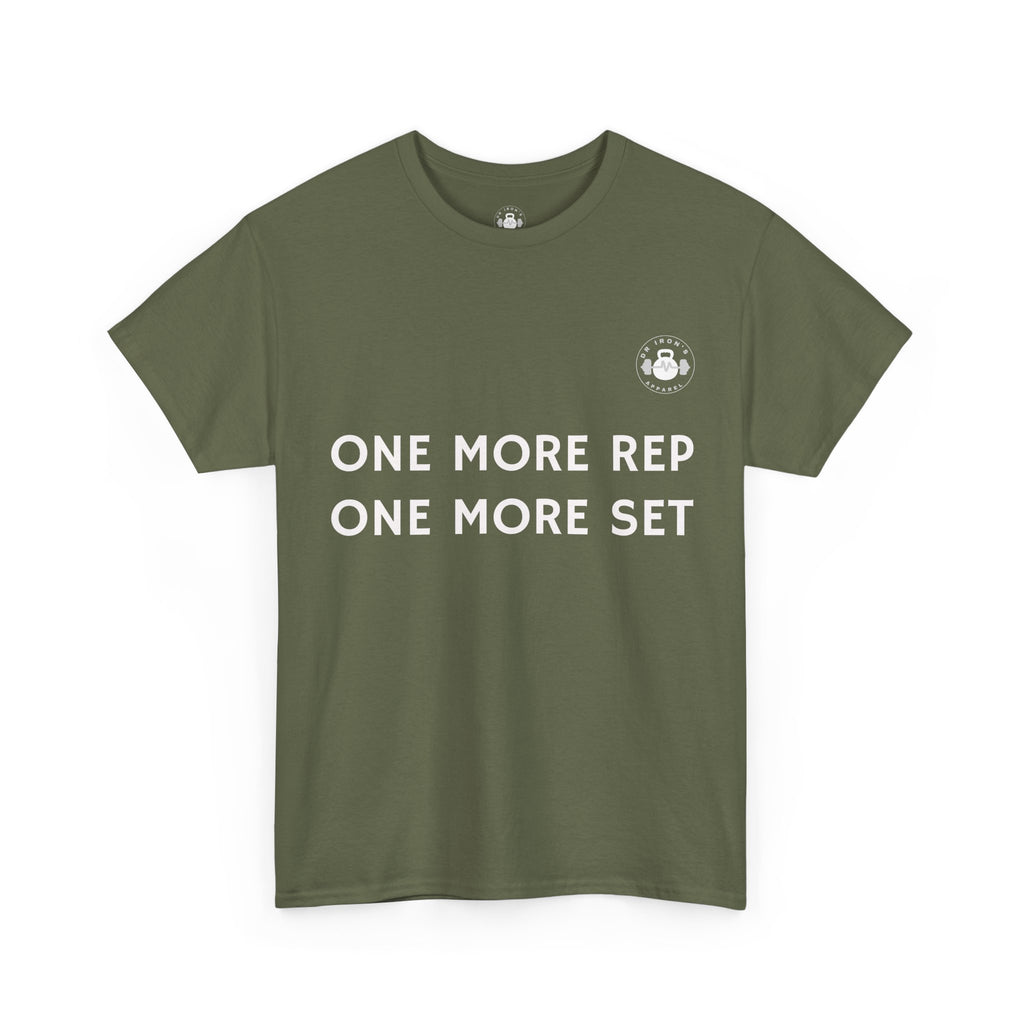 Gym Motivation Tee: One More Rep One More Set, Fitness Apparel, Workout Shirt, Unisex Cotton Tee, Gift for Gym Lovers