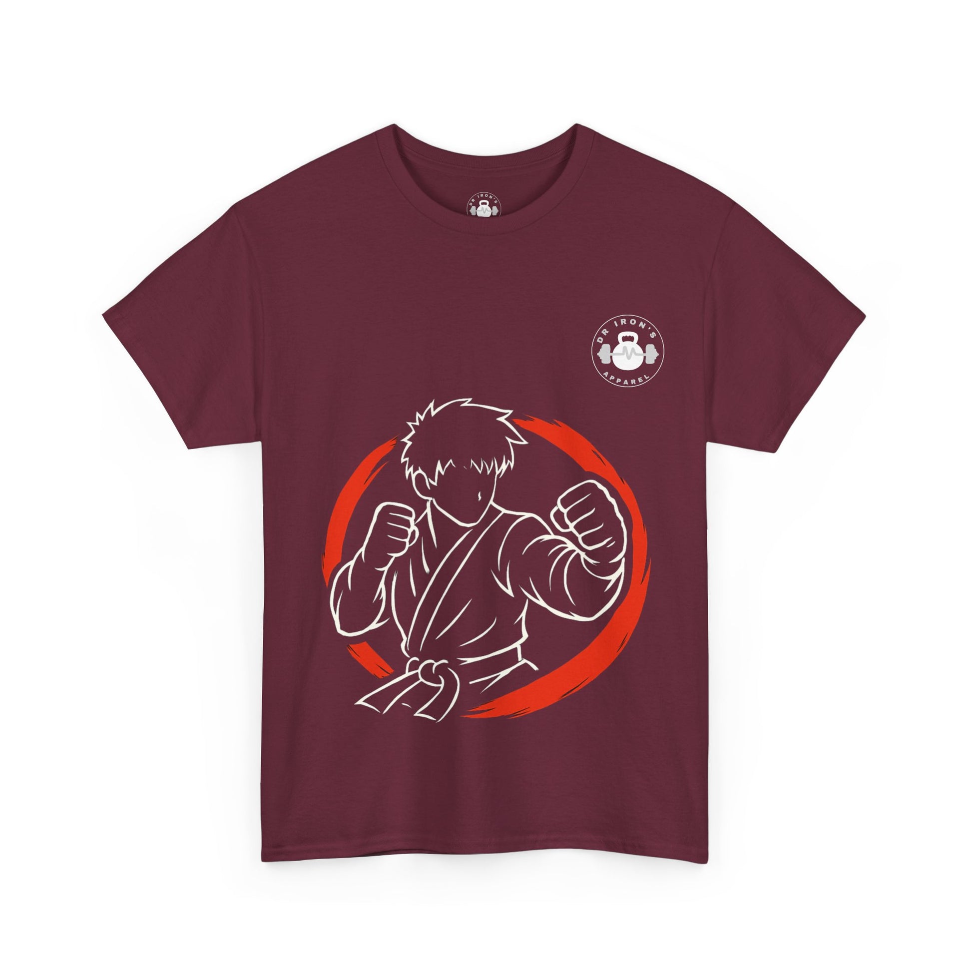Unisex Heavy Cotton Tee with Artistic Red Design, Comfortable Everyday Wear, Casual Gift, Perfect for Art Lovers, Graphic Tee