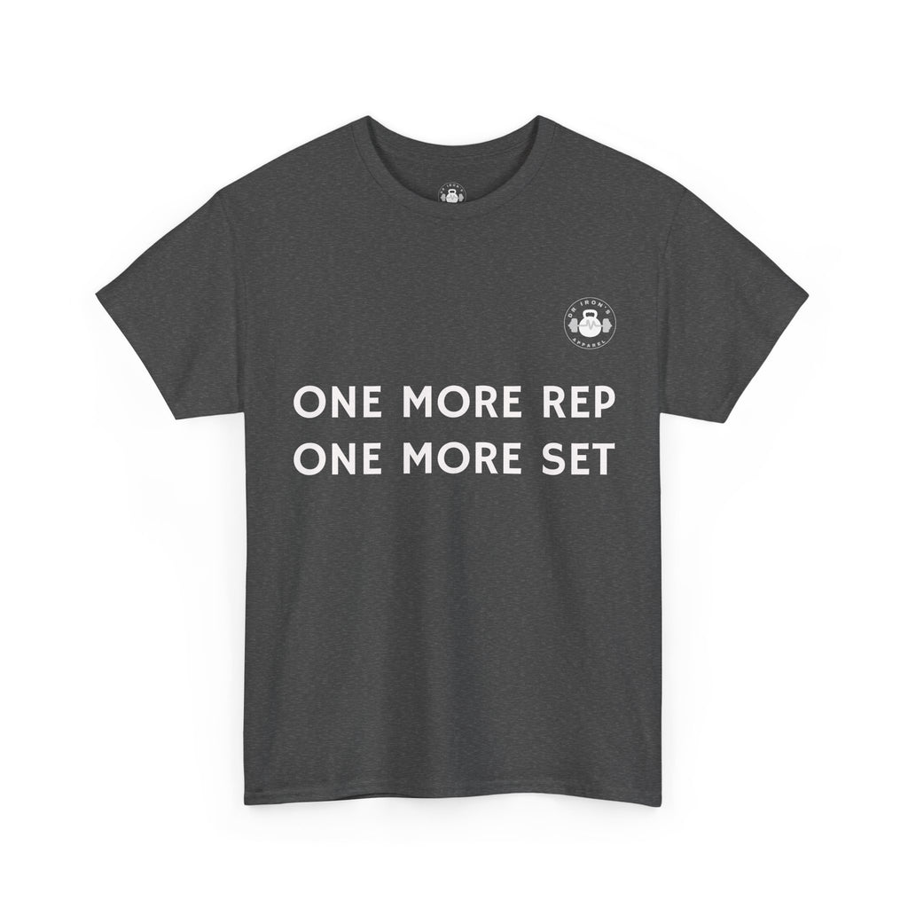 Gym Motivation Tee: One More Rep One More Set, Fitness Apparel, Workout Shirt, Unisex Cotton Tee, Gift for Gym Lovers