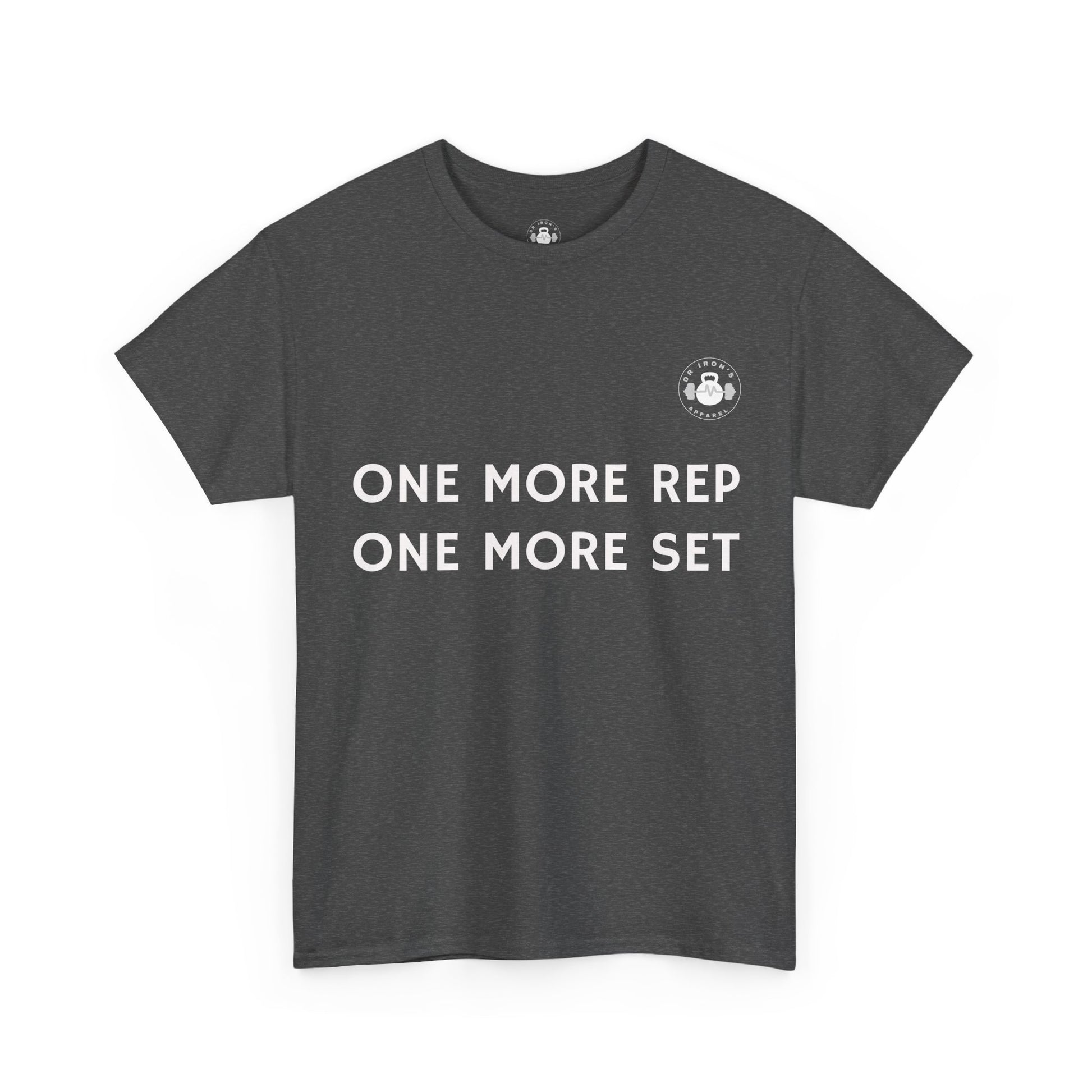 Gym Motivation Tee: One More Rep One More Set, Fitness Apparel, Workout Shirt, Unisex Cotton Tee, Gift for Gym Lovers