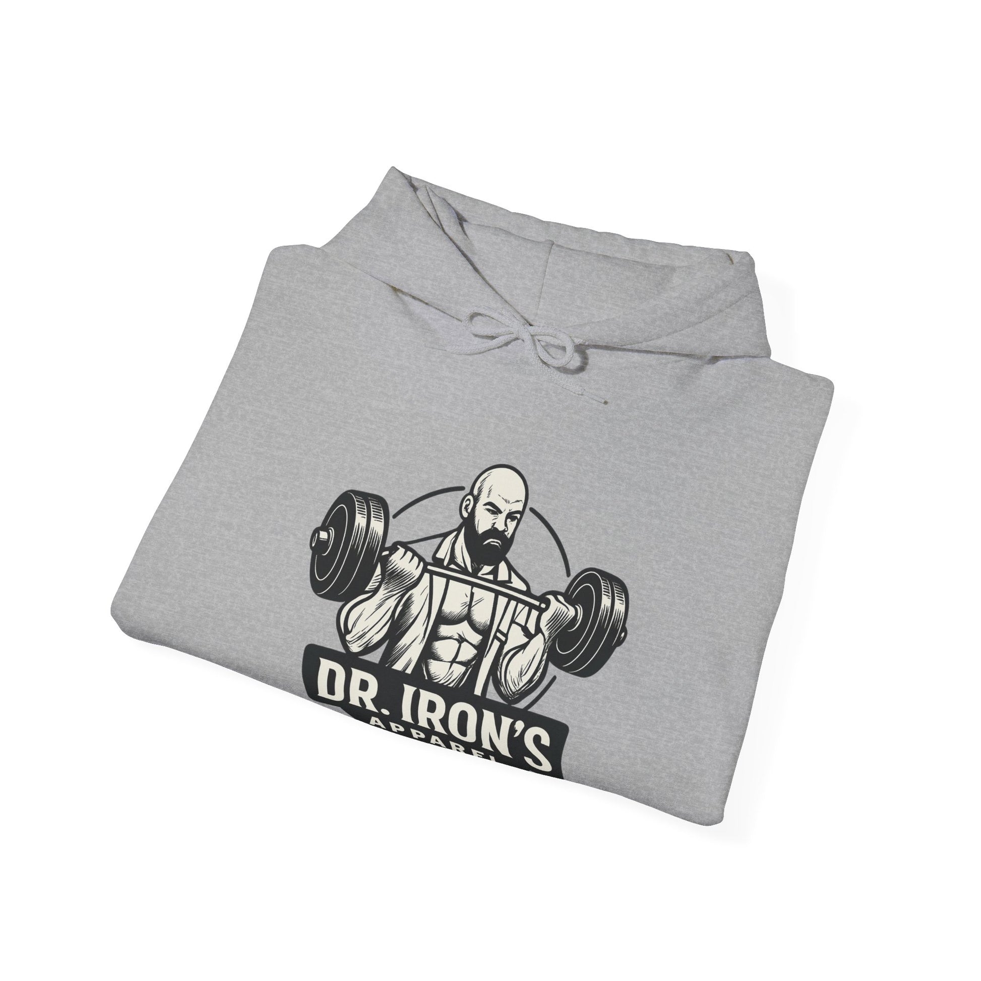 Dr. Iron's Motivational Fitness Hoodie, Gym Apparel, Unisex Sweatshirt, Workout Gift, Inspirational Clothing, Fitness Goals