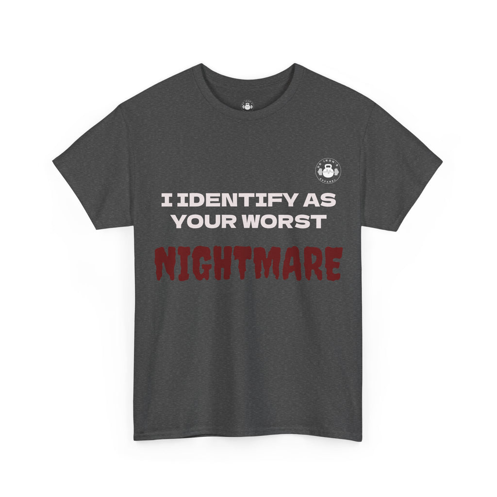 Unisex Heavy Cotton Tee with 'I Identify As Your Worst Nightmare' Print - Casual Tee, Funny Shirt, Halloween Costume, Gift for [...]