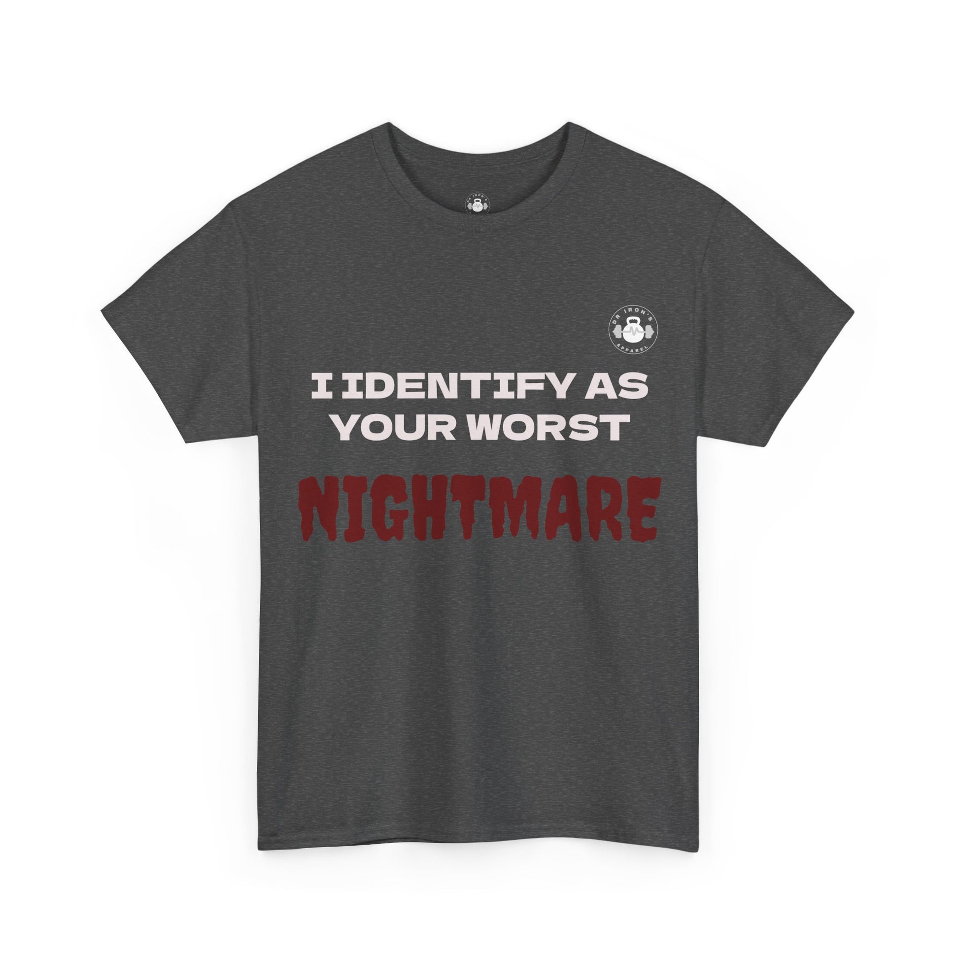 Unisex Heavy Cotton Tee with 'I Identify As Your Worst Nightmare' Print - Casual Tee, Funny Shirt, Halloween Costume, Gift for [...]