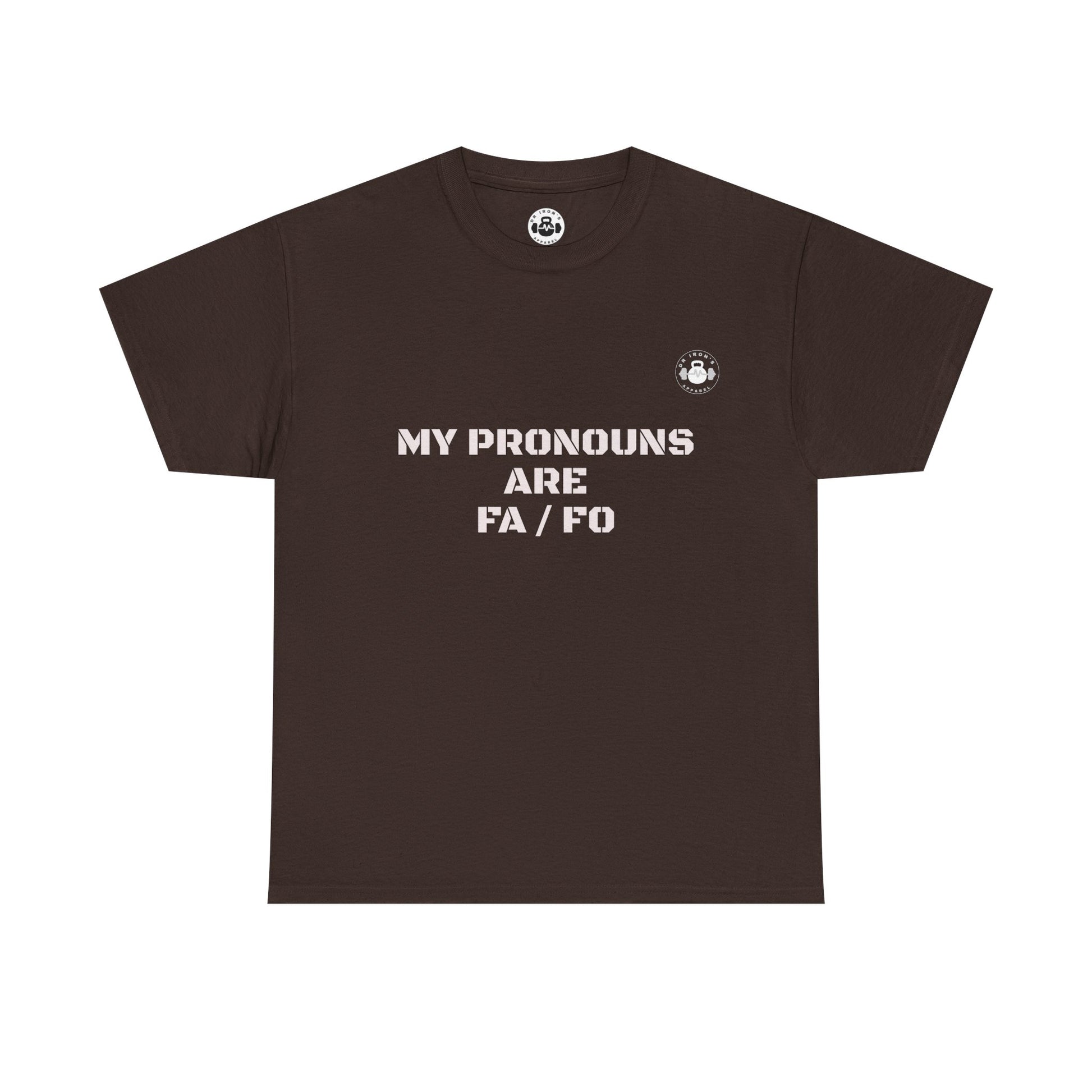 Unisex Heavy Cotton Tee - My Pronouns Are FA/FO, Gender Inclusive T-Shirt, LGBTQ+ Pride Apparel, Statement Tee, Comfortable Everyday Wear