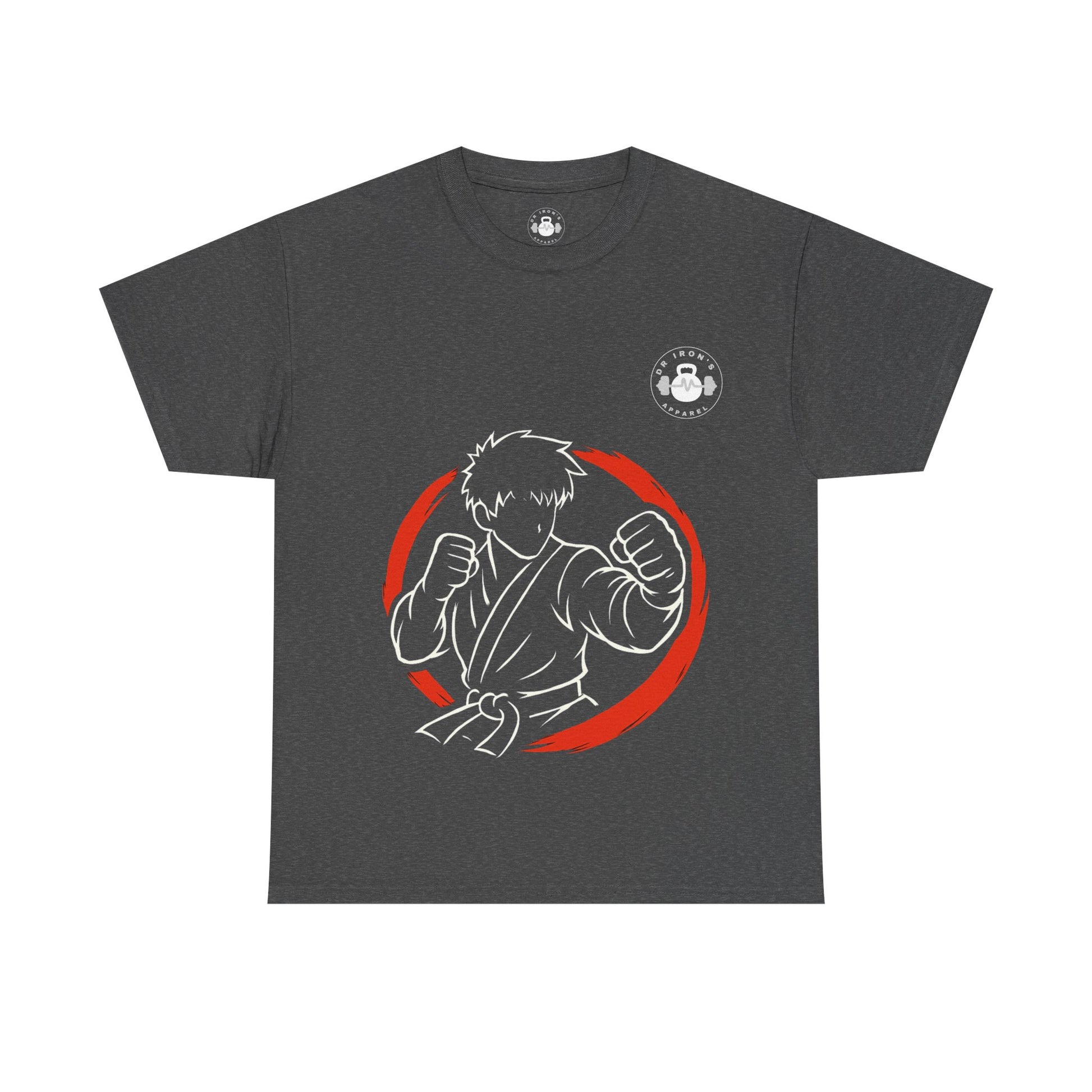 Unisex Heavy Cotton Tee with Artistic Red Design, Comfortable Everyday Wear, Casual Gift, Perfect for Art Lovers, Graphic Tee