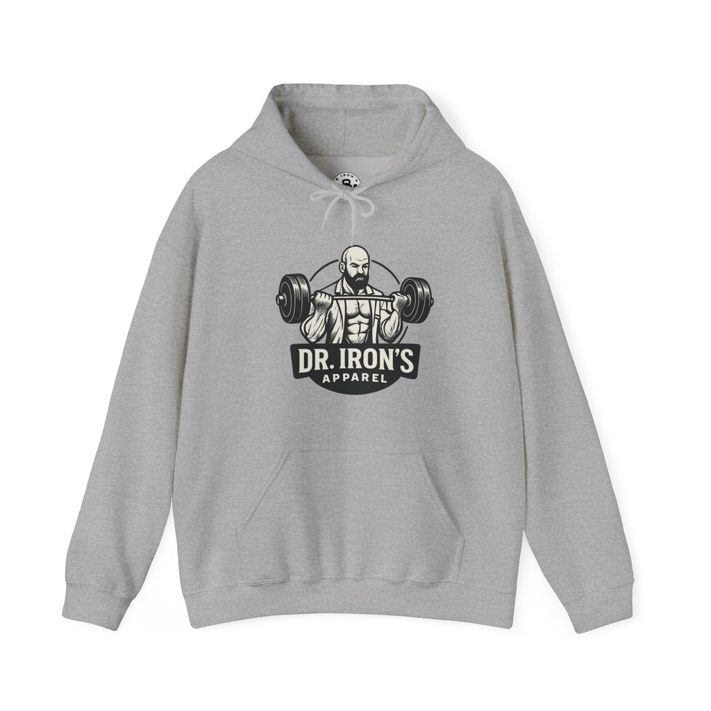 Dr. Iron's Motivational Fitness Hoodie, Gym Apparel, Unisex Sweatshirt, Workout Gift, Inspirational Clothing, Fitness Goals