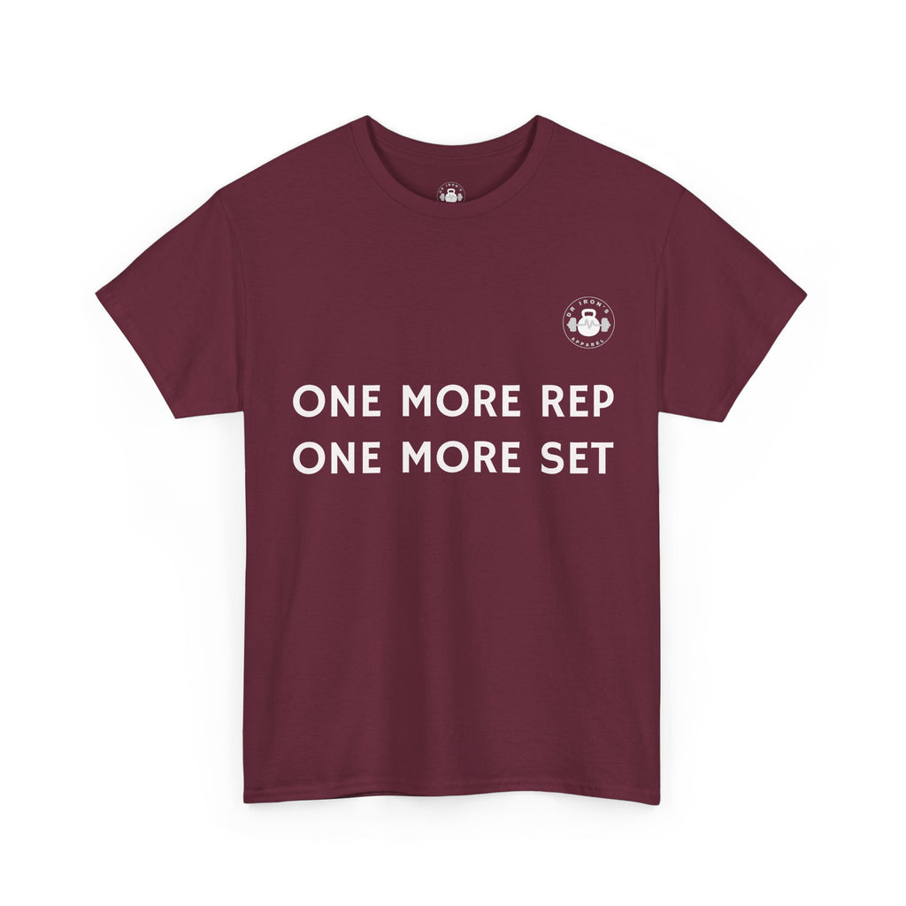 Gym Motivation Tee: One More Rep One More Set, Fitness Apparel, Workout Shirt, Unisex Cotton Tee, Gift for Gym Lovers