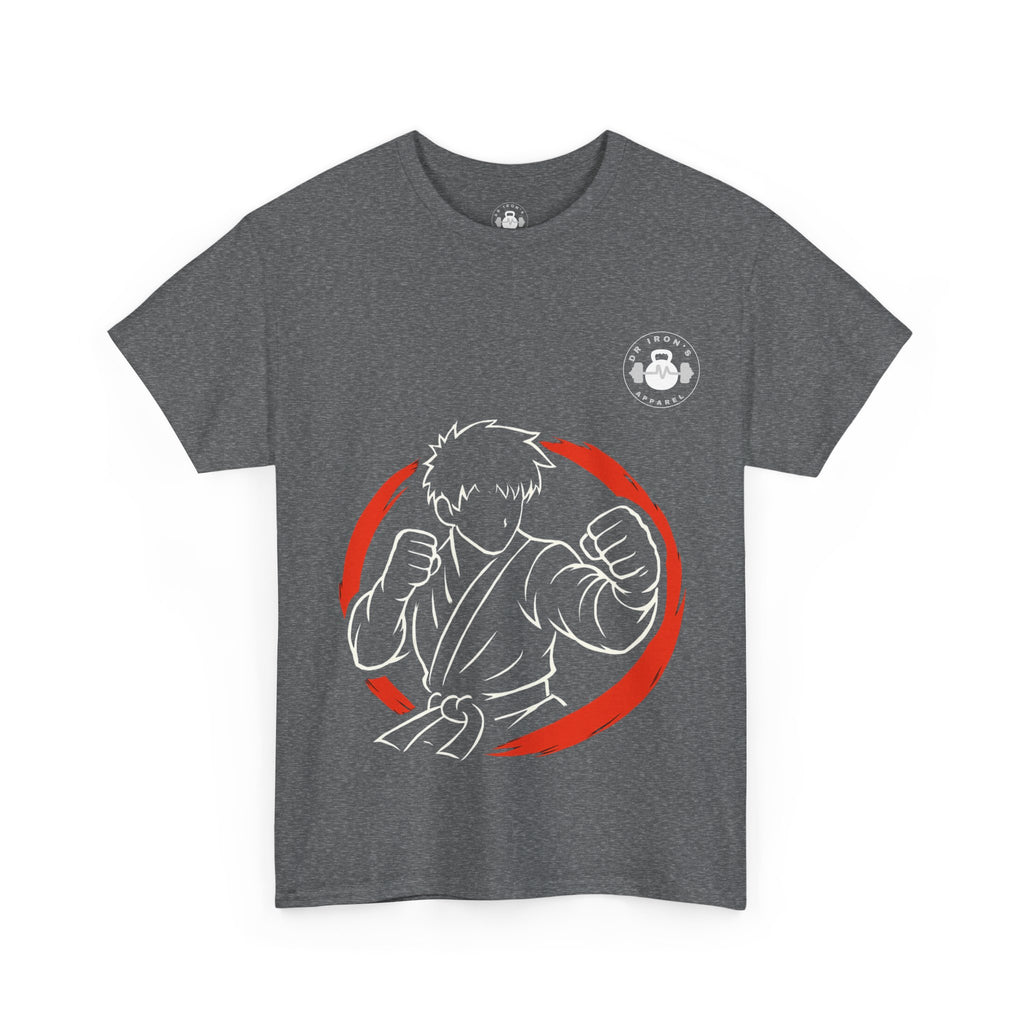 Unisex Heavy Cotton Tee with Artistic Red Design, Comfortable Everyday Wear, Casual Gift, Perfect for Art Lovers, Graphic Tee