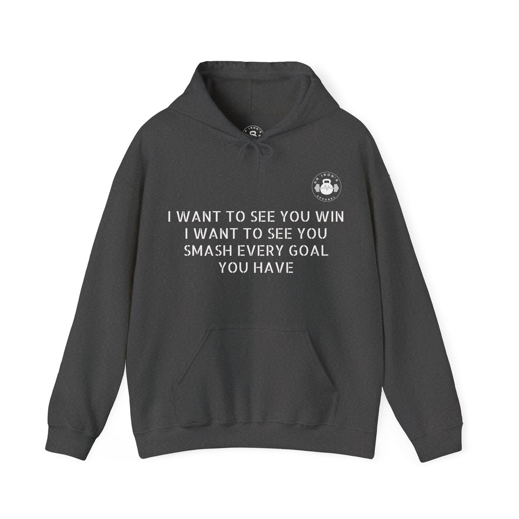 Motivational Fitness Hoodie, Unisex Sweatshirt, Workout Apparel, Goal-Setting Gear, Fitness Gift, Inspirational Gym Wear