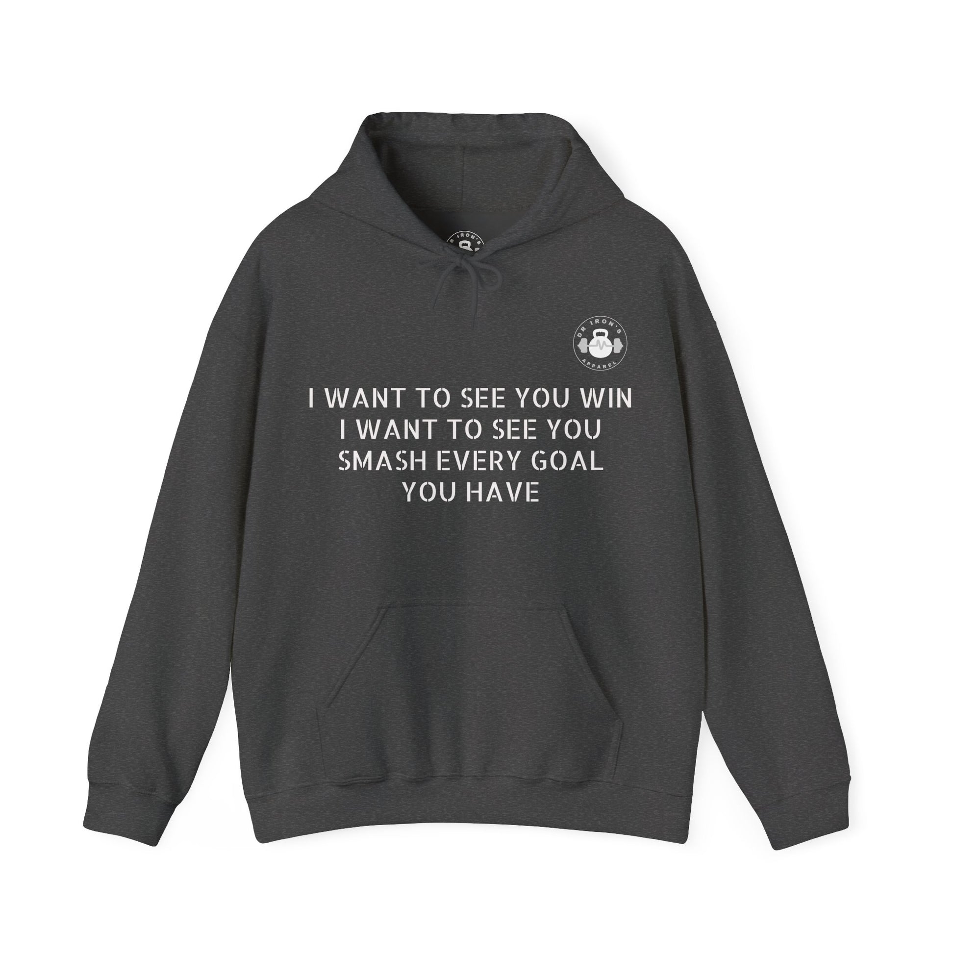 Motivational Fitness Hoodie, Unisex Sweatshirt, Workout Apparel, Goal-Setting Gear, Fitness Gift, Inspirational Gym Wear