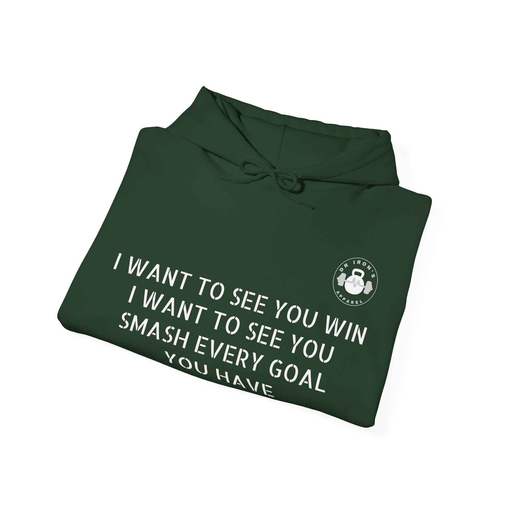Motivational Fitness Hoodie, Unisex Sweatshirt, Workout Apparel, Goal-Setting Gear, Fitness Gift, Inspirational Gym Wear