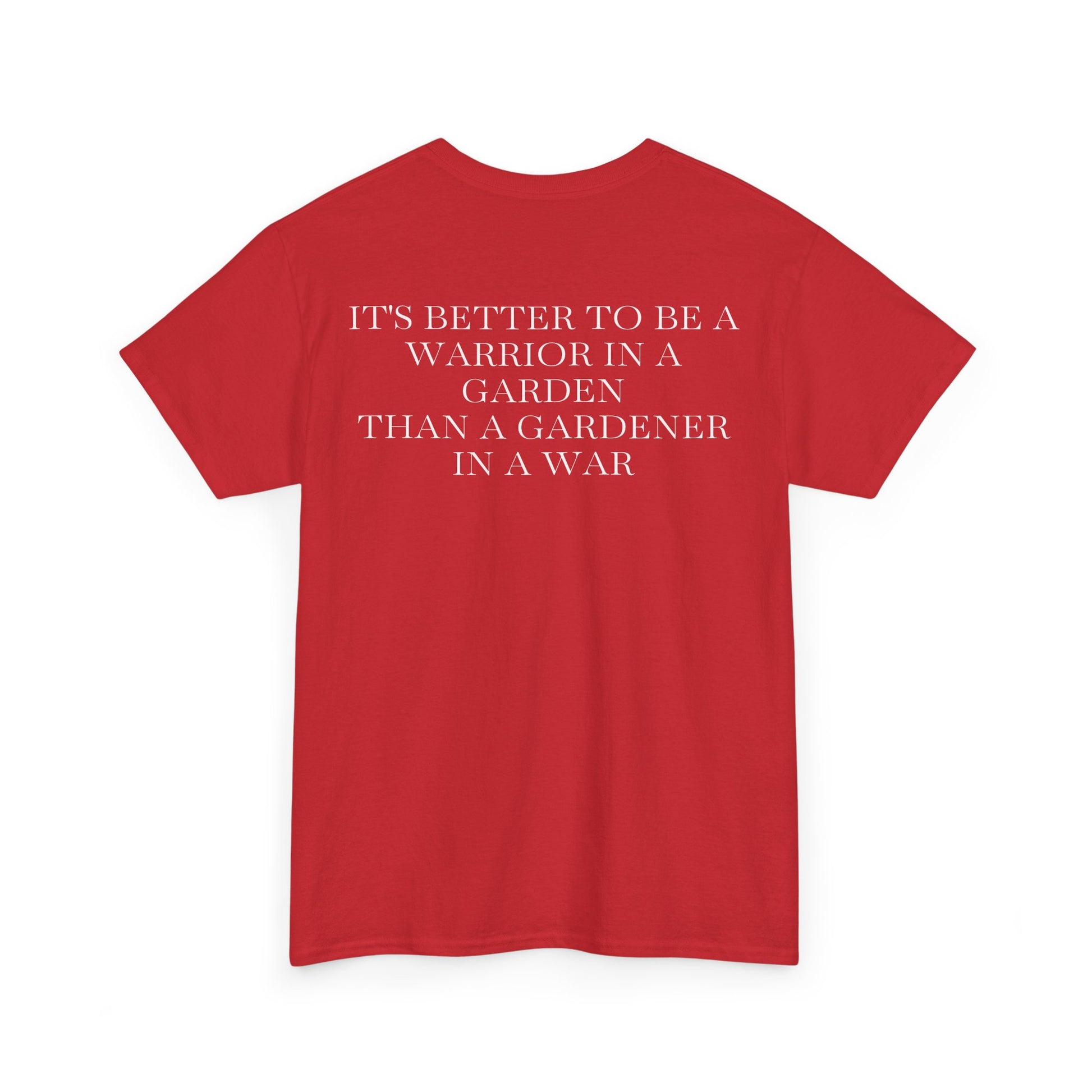Unisex Heavy Cotton Tee with Artistic Red Design, Comfortable Everyday Wear, Casual Gift, Perfect for Art Lovers, Graphic Tee