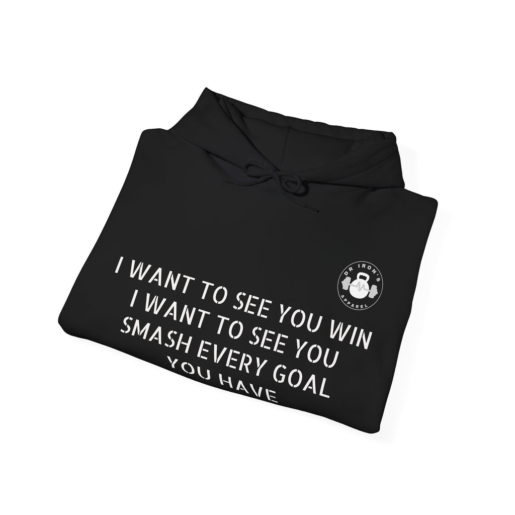 Motivational Fitness Hoodie, Unisex Sweatshirt, Workout Apparel, Goal-Setting Gear, Fitness Gift, Inspirational Gym Wear