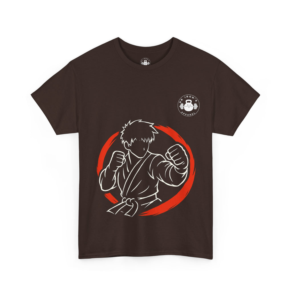 Unisex Heavy Cotton Tee with Artistic Red Design, Comfortable Everyday Wear, Casual Gift, Perfect for Art Lovers, Graphic Tee