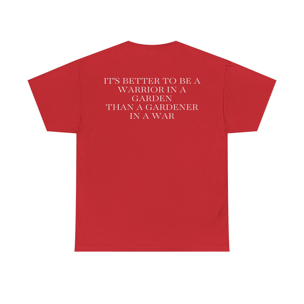 Unisex Heavy Cotton Tee with Artistic Red Design, Comfortable Everyday Wear, Casual Gift, Perfect for Art Lovers, Graphic Tee
