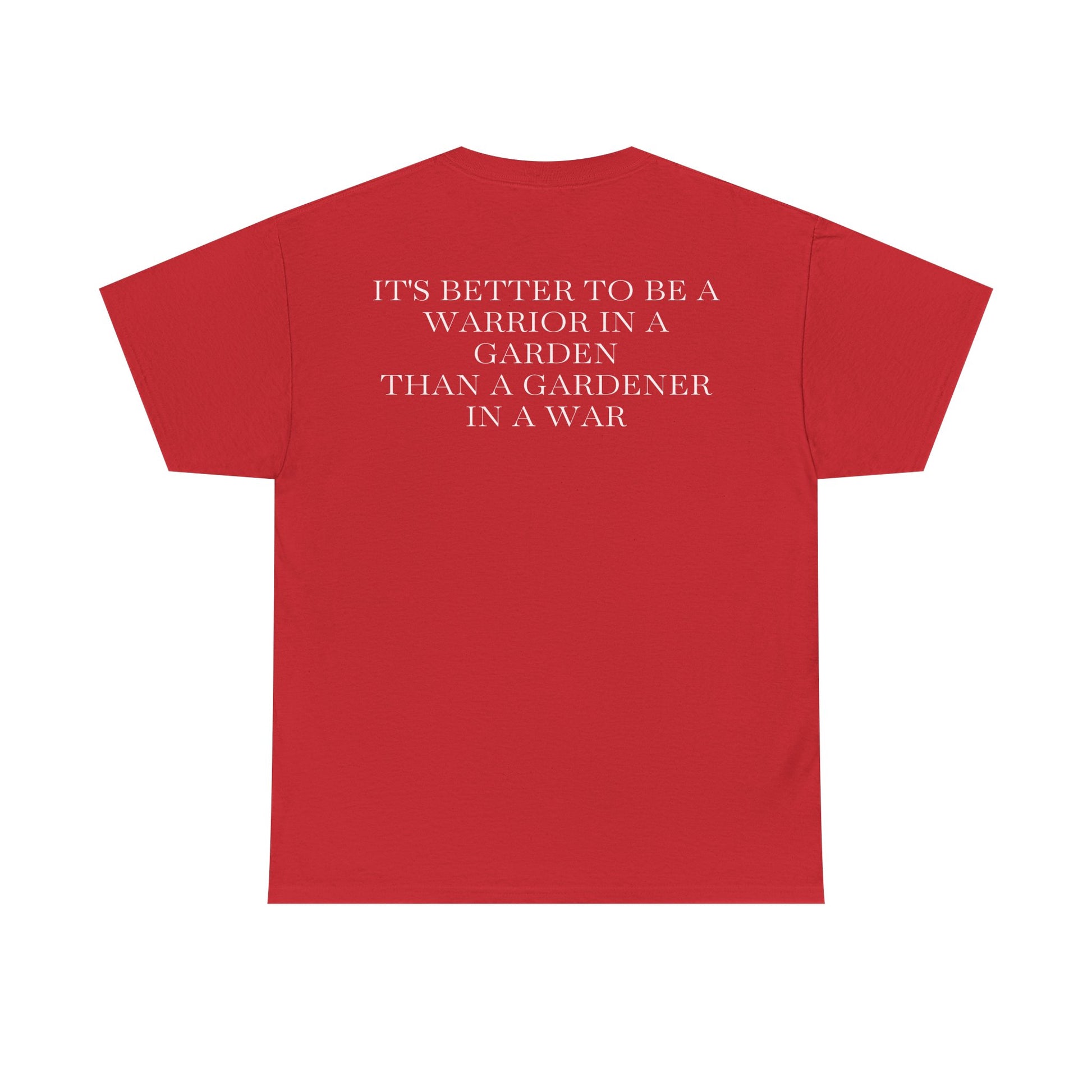 Unisex Heavy Cotton Tee with Artistic Red Design, Comfortable Everyday Wear, Casual Gift, Perfect for Art Lovers, Graphic Tee