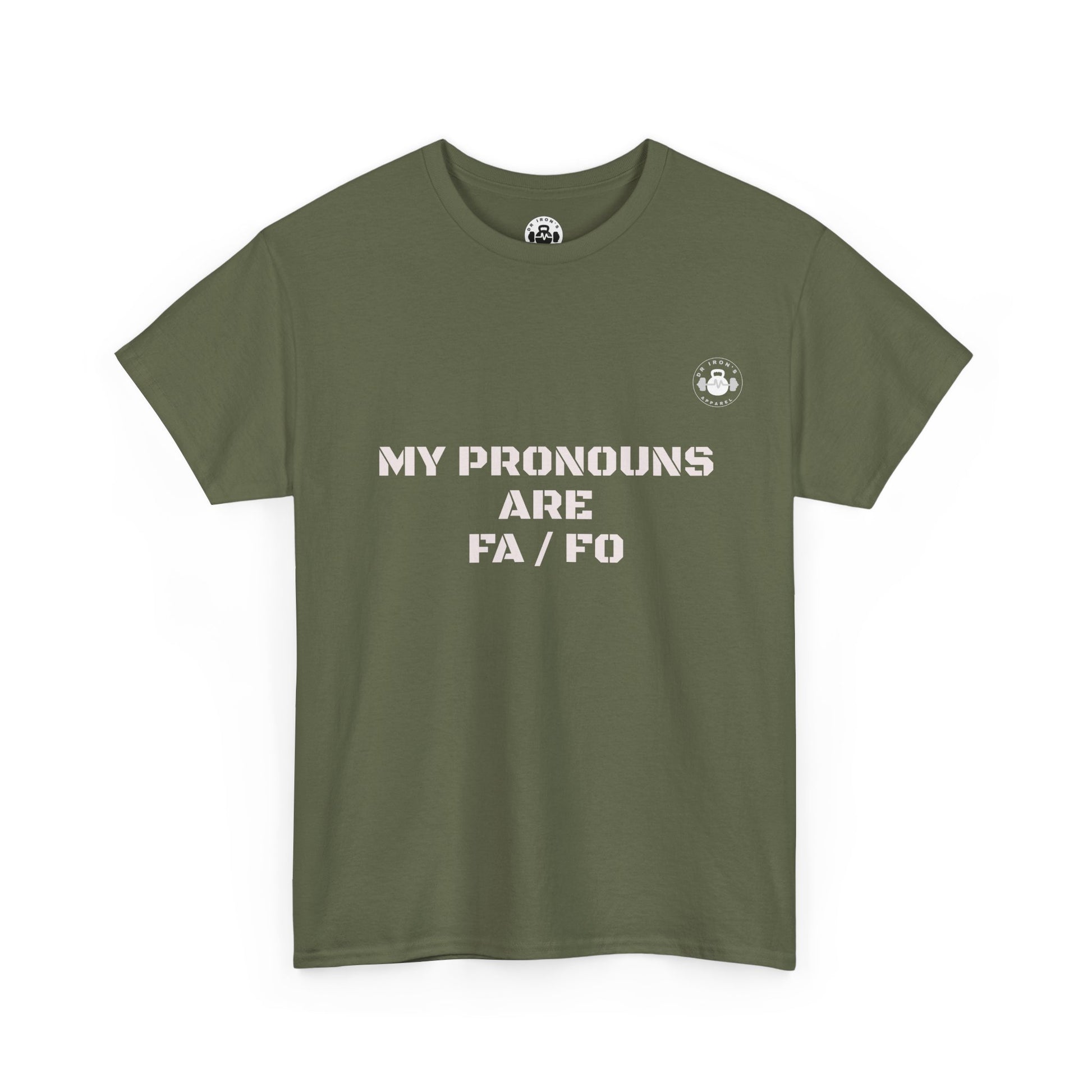 Unisex Heavy Cotton Tee - My Pronouns Are FA/FO, Gender Inclusive T-Shirt, LGBTQ+ Pride Apparel, Statement Tee, Comfortable Everyday Wear