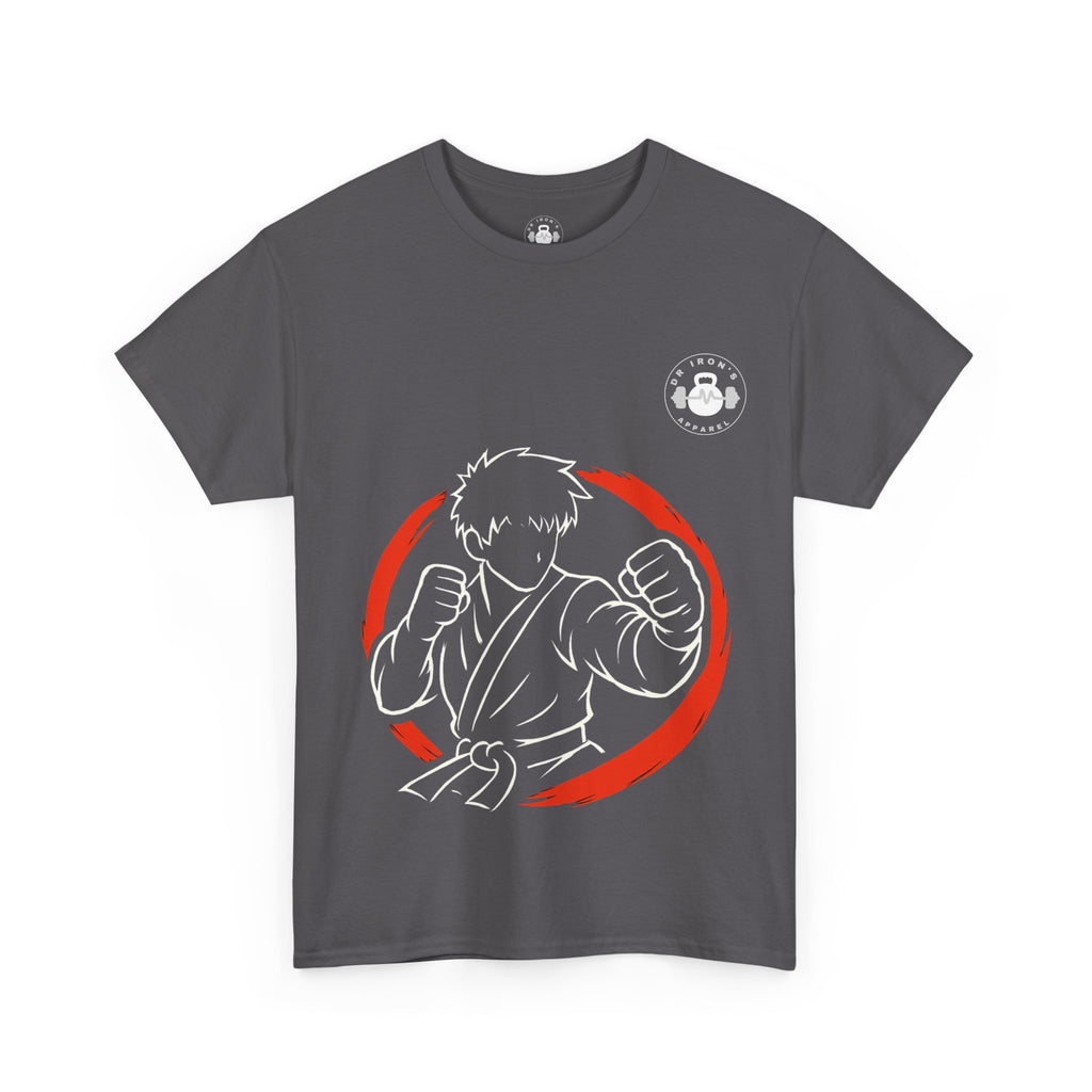 Unisex Heavy Cotton Tee with Artistic Red Design, Comfortable Everyday Wear, Casual Gift, Perfect for Art Lovers, Graphic Tee
