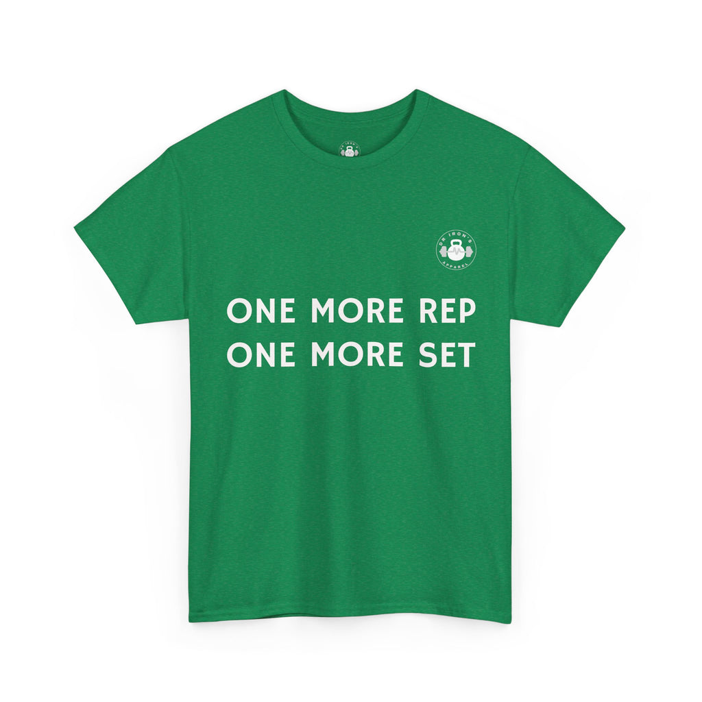 Gym Motivation Tee: One More Rep One More Set, Fitness Apparel, Workout Shirt, Unisex Cotton Tee, Gift for Gym Lovers