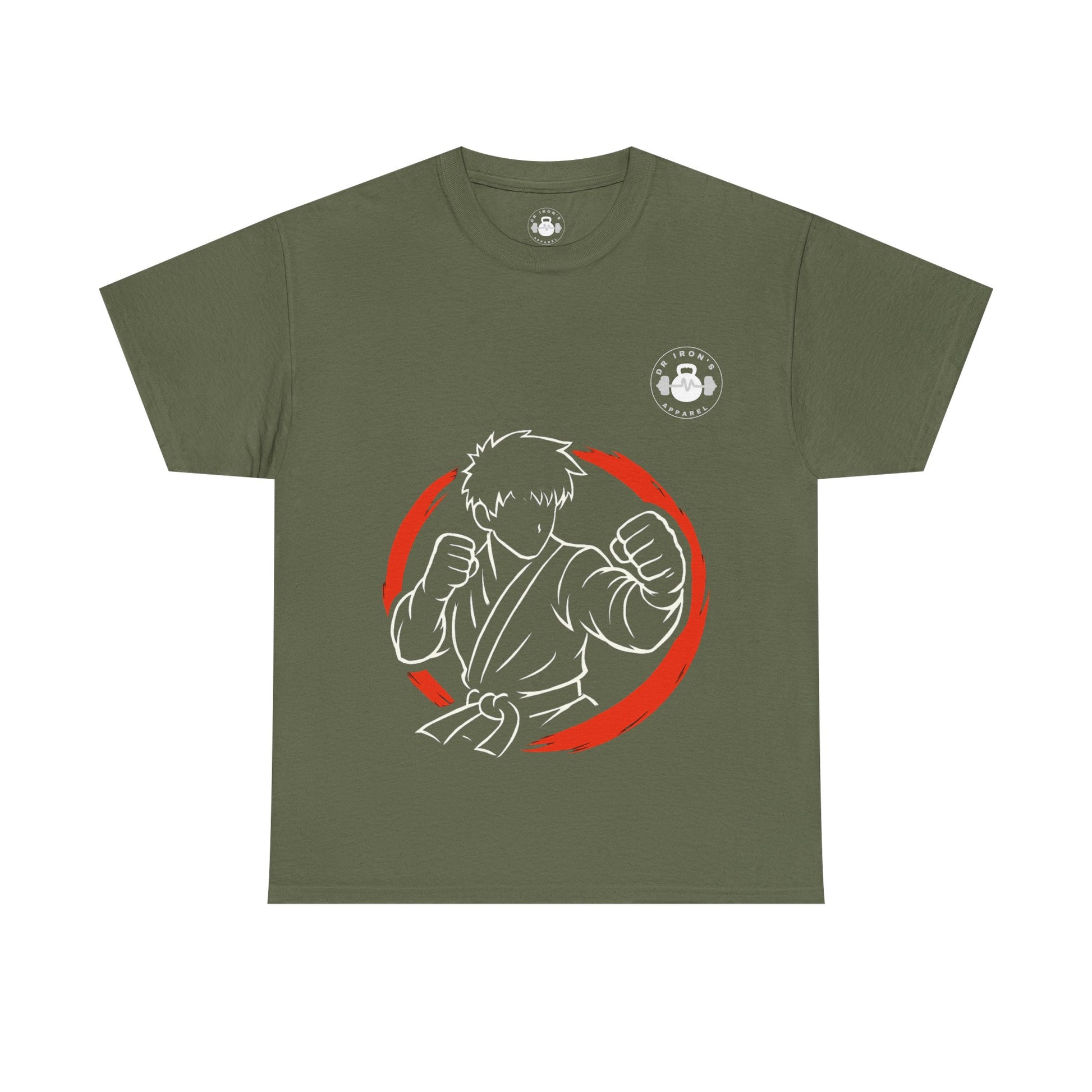 Unisex Heavy Cotton Tee with Artistic Red Design, Comfortable Everyday Wear, Casual Gift, Perfect for Art Lovers, Graphic Tee