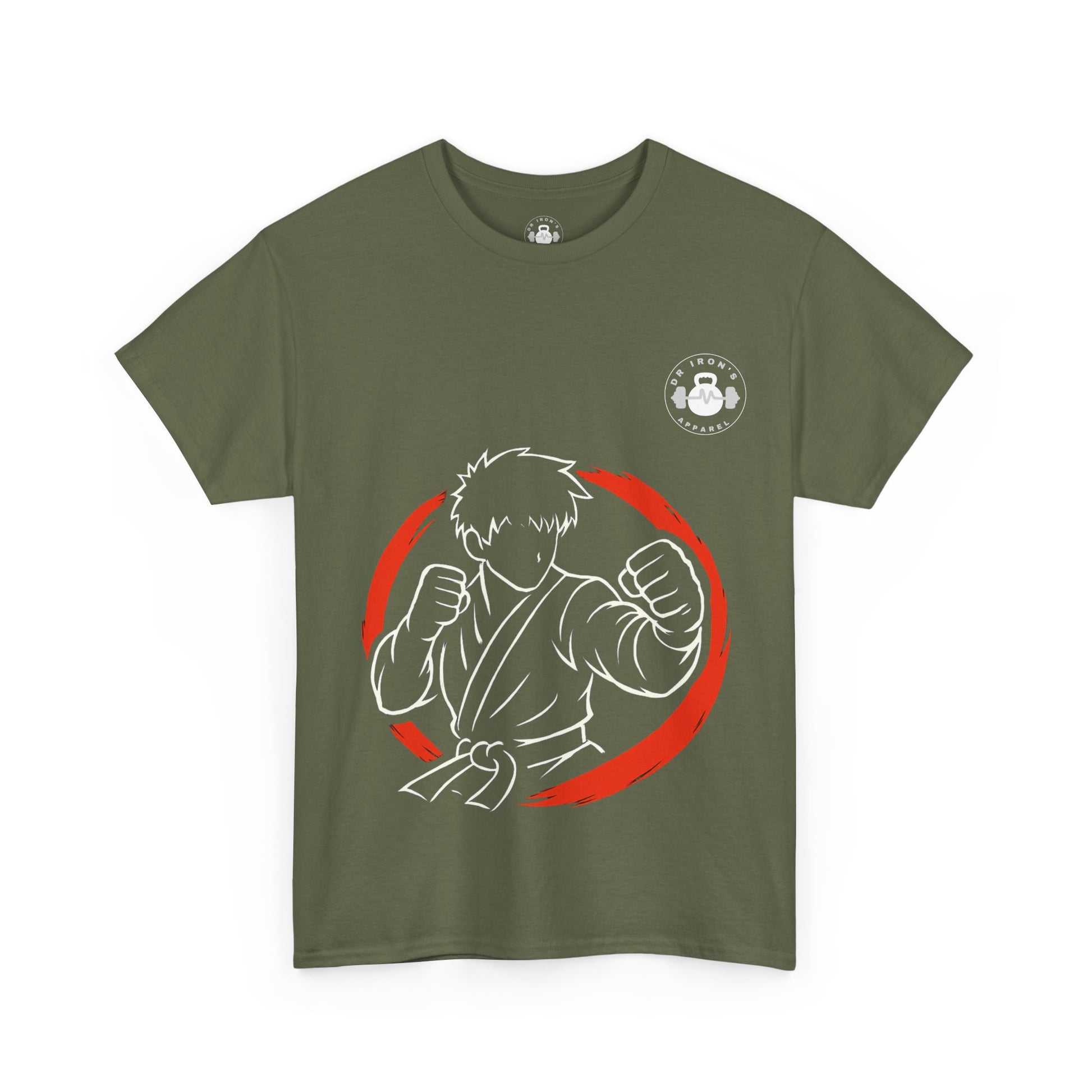 Unisex Heavy Cotton Tee with Artistic Red Design, Comfortable Everyday Wear, Casual Gift, Perfect for Art Lovers, Graphic Tee