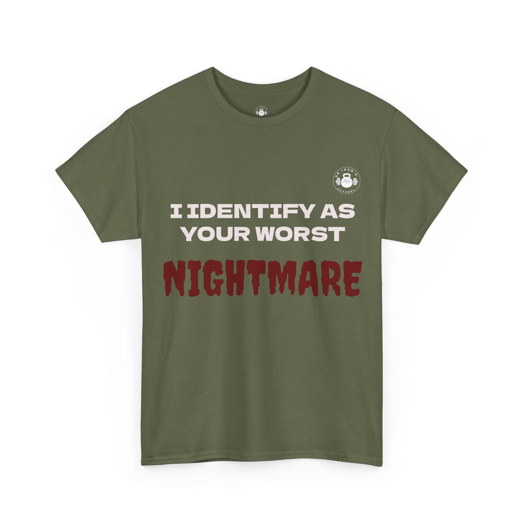 Unisex Heavy Cotton Tee with 'I Identify As Your Worst Nightmare' Print - Casual Tee, Funny Shirt, Halloween Costume, Gift for [...]