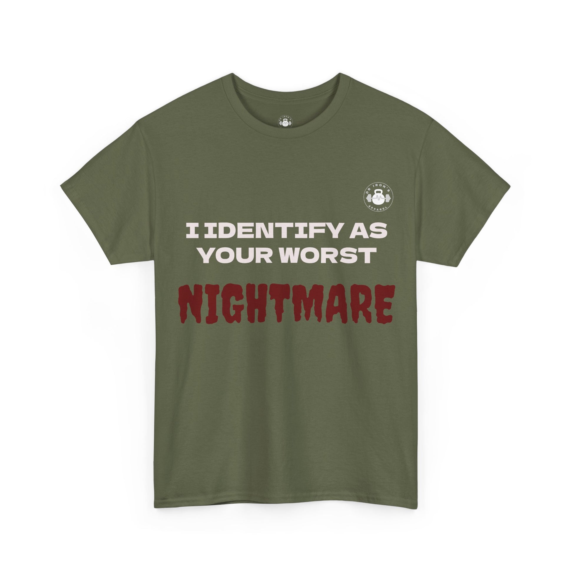 Unisex Heavy Cotton Tee with 'I Identify As Your Worst Nightmare' Print - Casual Tee, Funny Shirt, Halloween Costume, Gift for [...]
