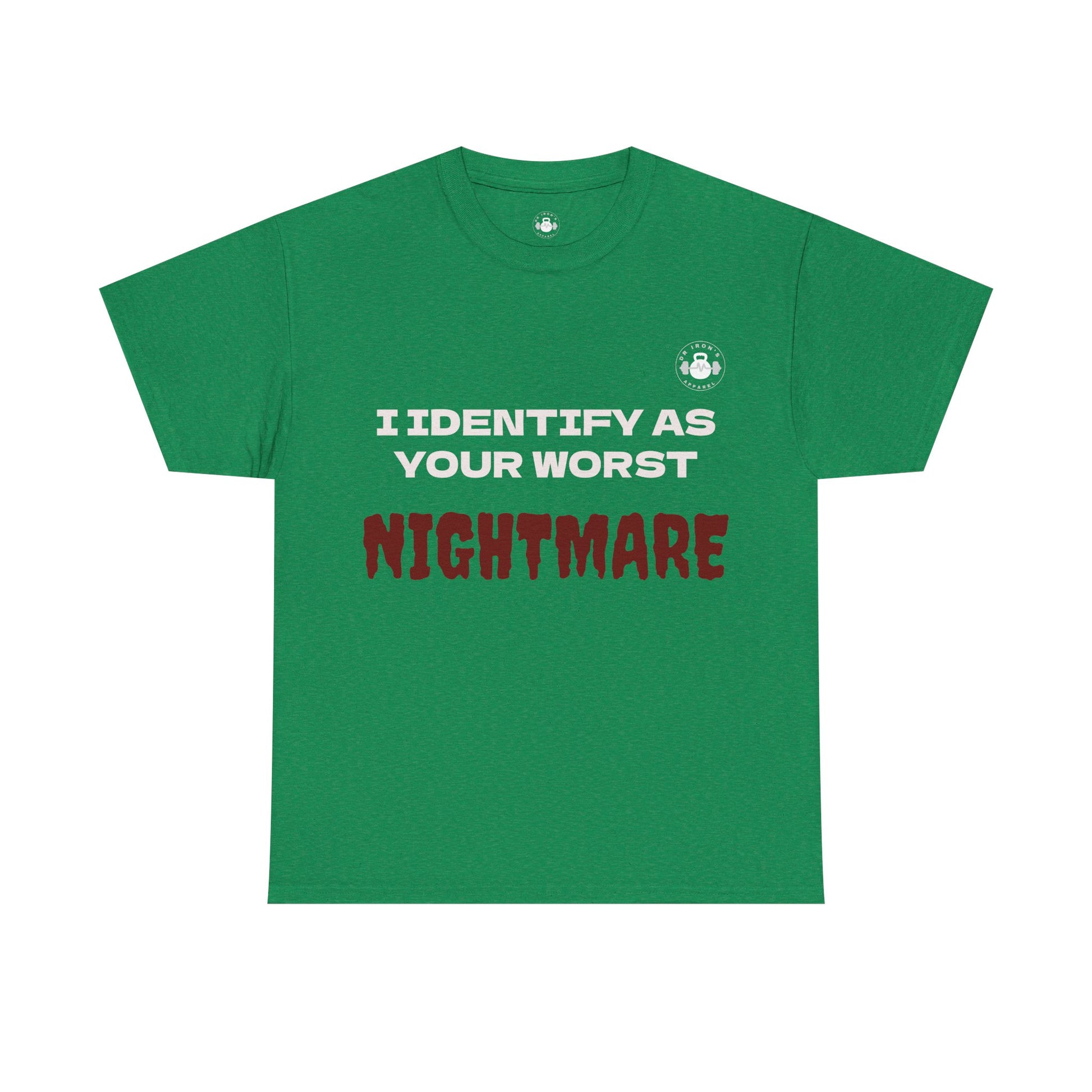 Unisex Heavy Cotton Tee with 'I Identify As Your Worst Nightmare' Print - Casual Tee, Funny Shirt, Halloween Costume, Gift for [...]