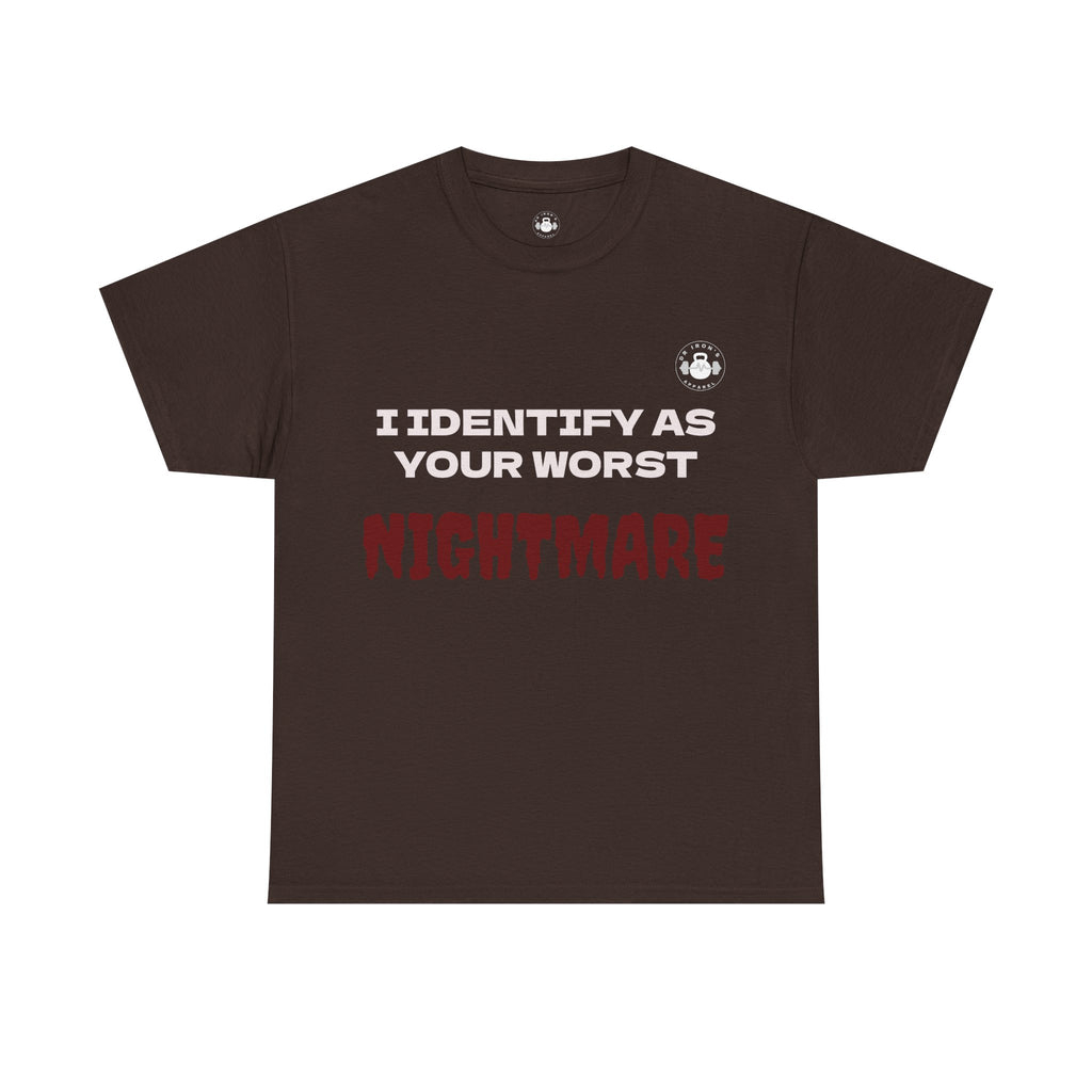 Unisex Heavy Cotton Tee with 'I Identify As Your Worst Nightmare' Print - Casual Tee, Funny Shirt, Halloween Costume, Gift for [...]