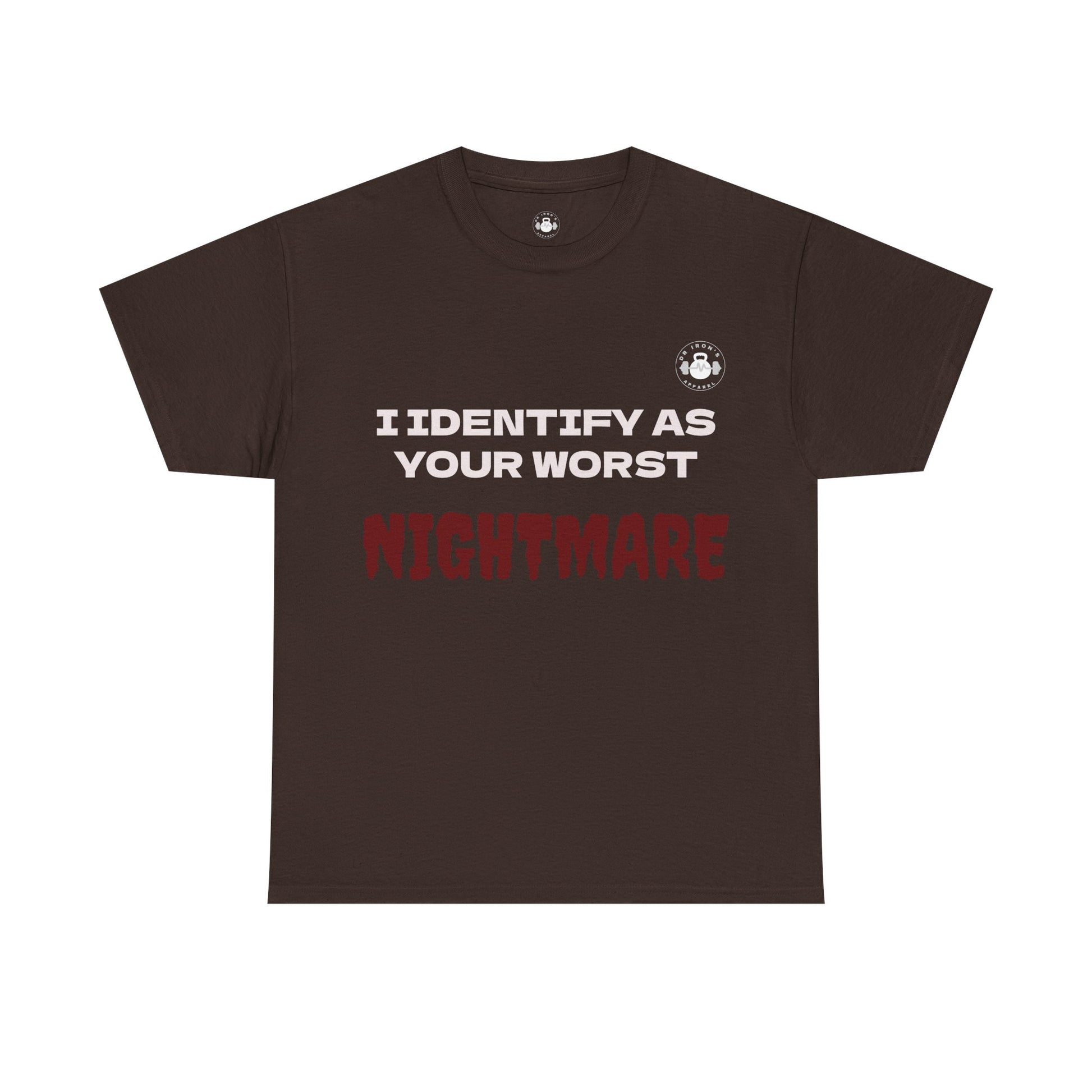 Unisex Heavy Cotton Tee with 'I Identify As Your Worst Nightmare' Print - Casual Tee, Funny Shirt, Halloween Costume, Gift for [...]