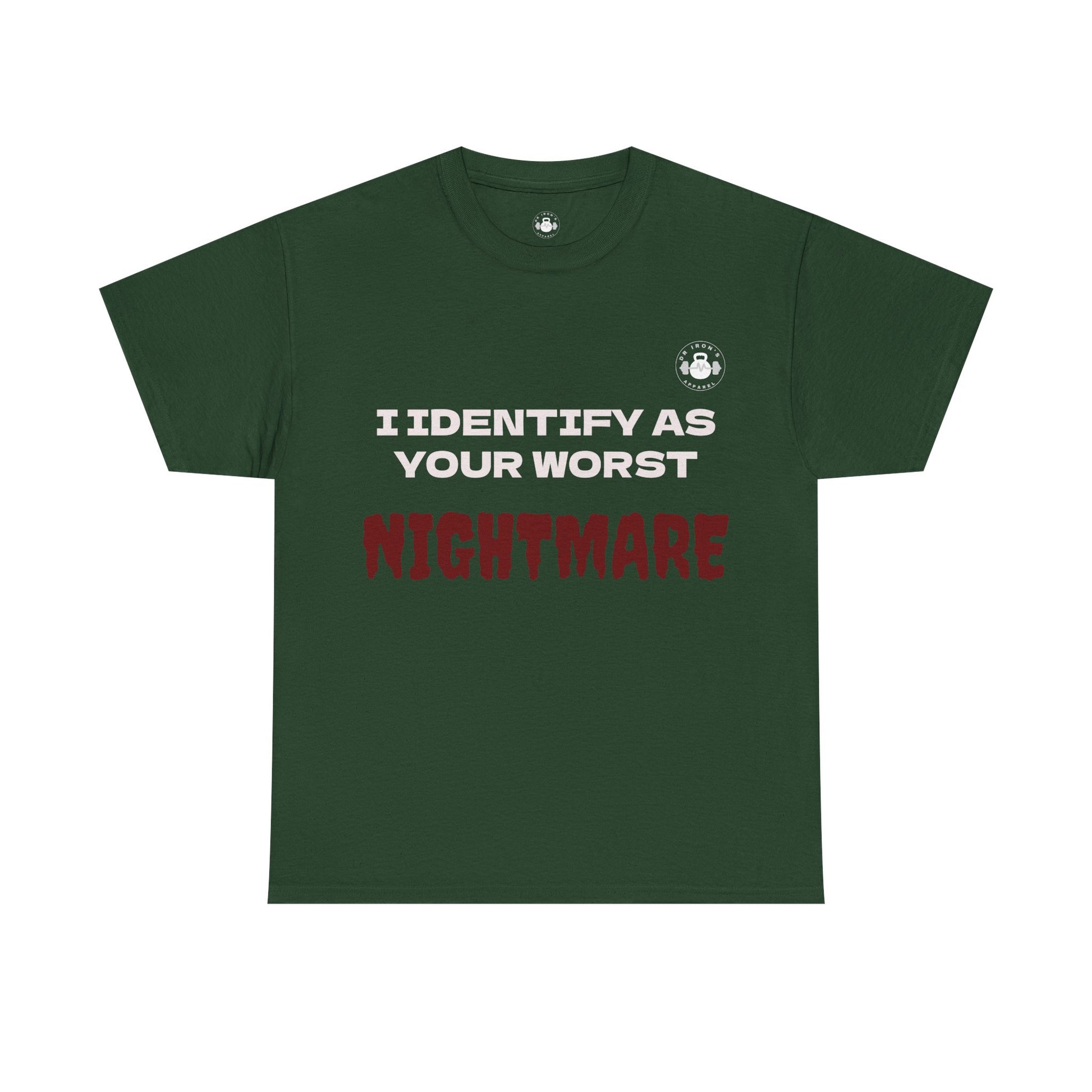Unisex Heavy Cotton Tee with 'I Identify As Your Worst Nightmare' Print - Casual Tee, Funny Shirt, Halloween Costume, Gift for [...]