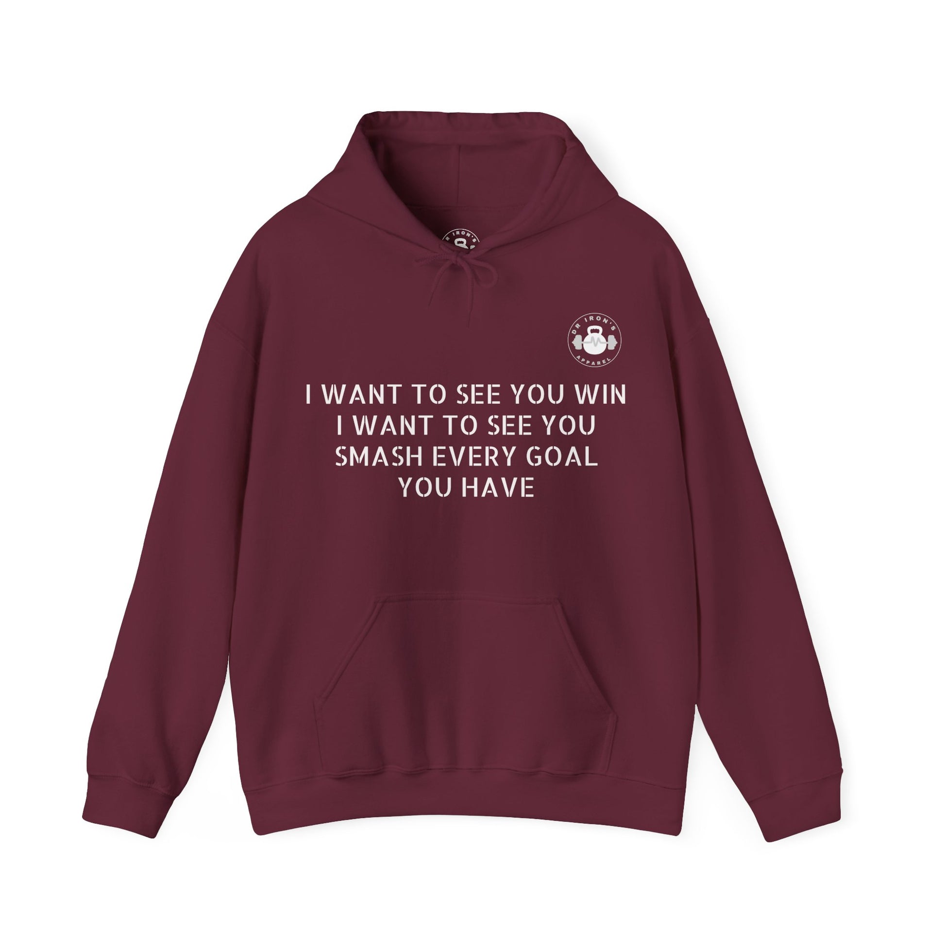 Motivational Fitness Hoodie, Unisex Sweatshirt, Workout Apparel, Goal-Setting Gear, Fitness Gift, Inspirational Gym Wear