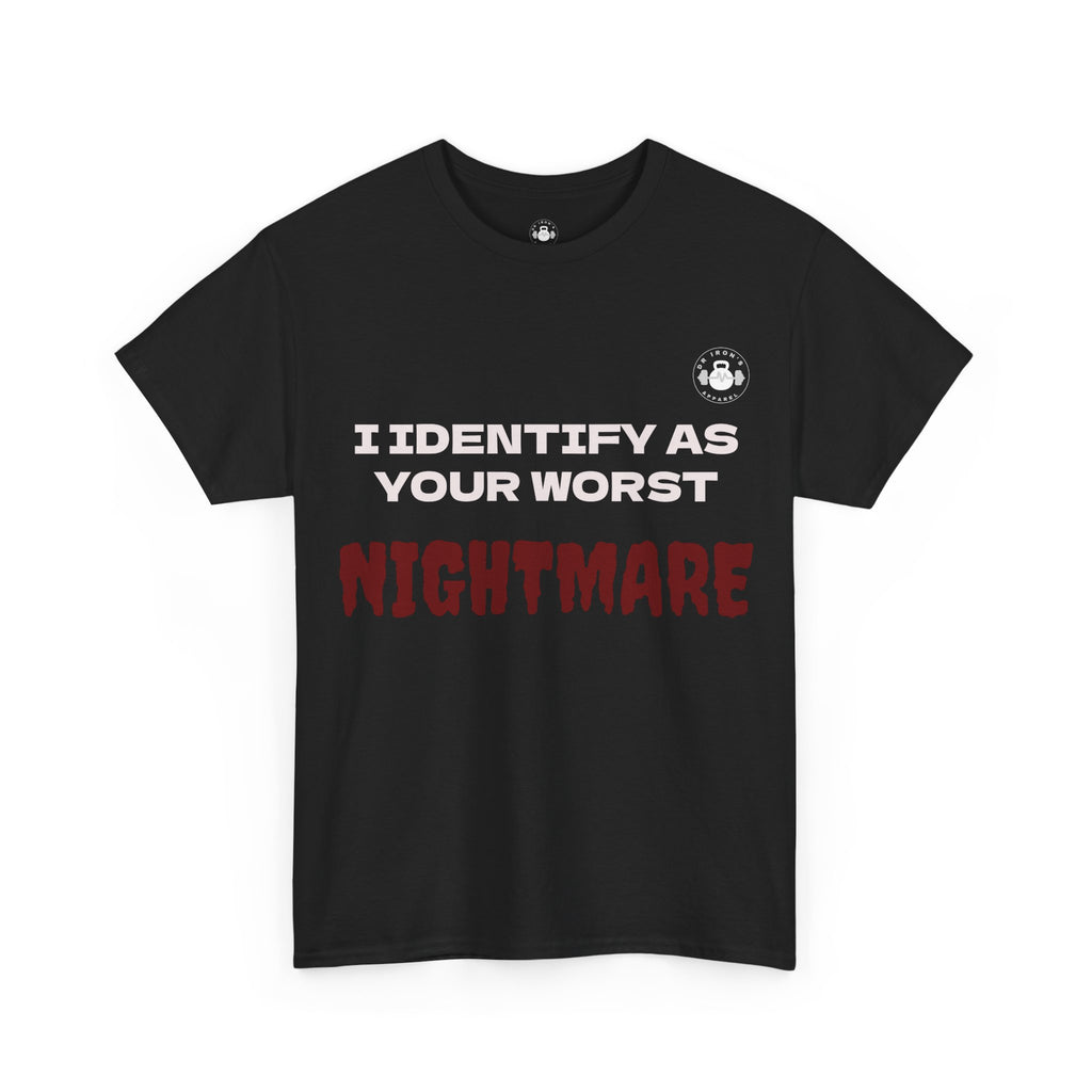 Unisex Heavy Cotton Tee with 'I Identify As Your Worst Nightmare' Print - Casual Tee, Funny Shirt, Halloween Costume, Gift for [...]