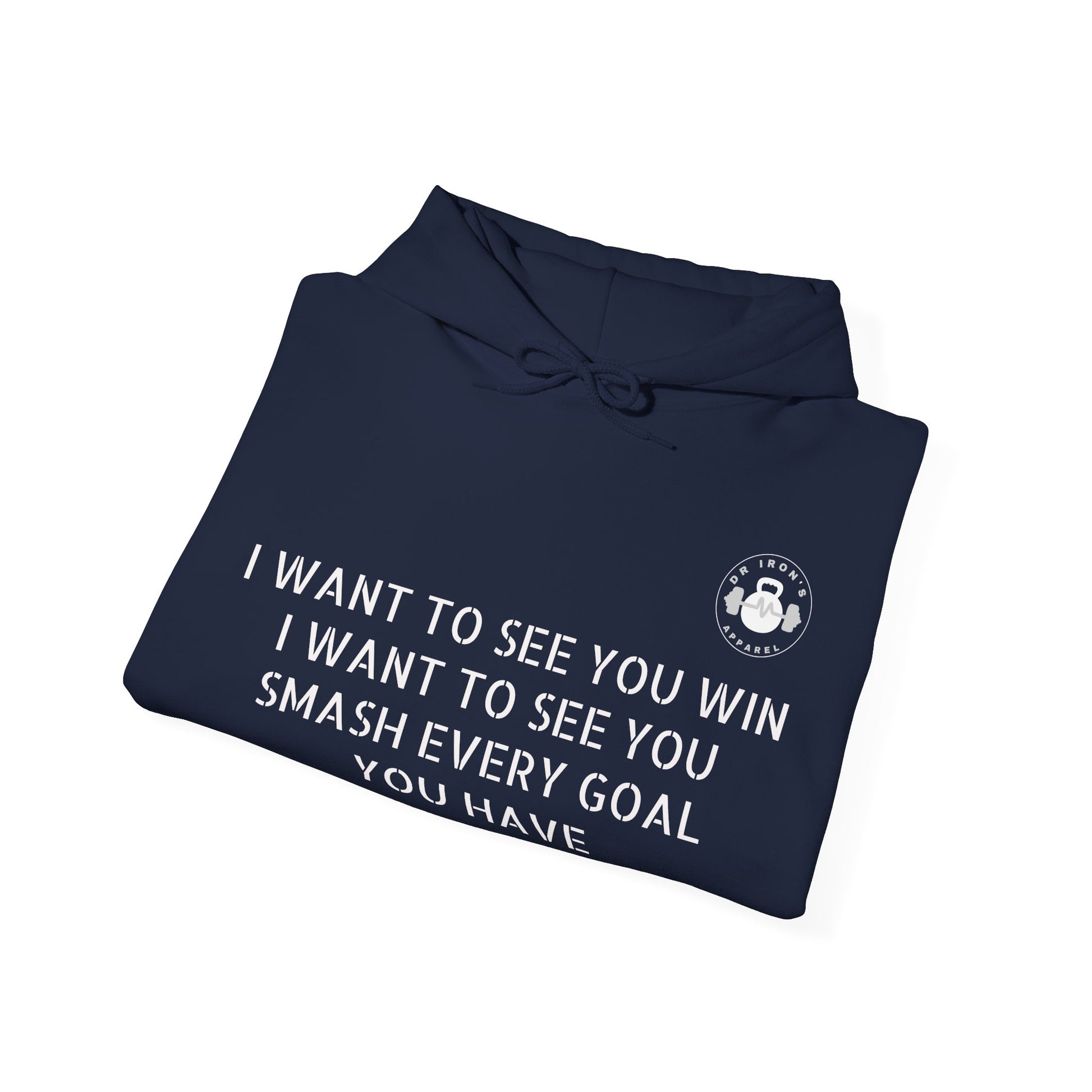 Motivational Fitness Hoodie, Unisex Sweatshirt, Workout Apparel, Goal-Setting Gear, Fitness Gift, Inspirational Gym Wear