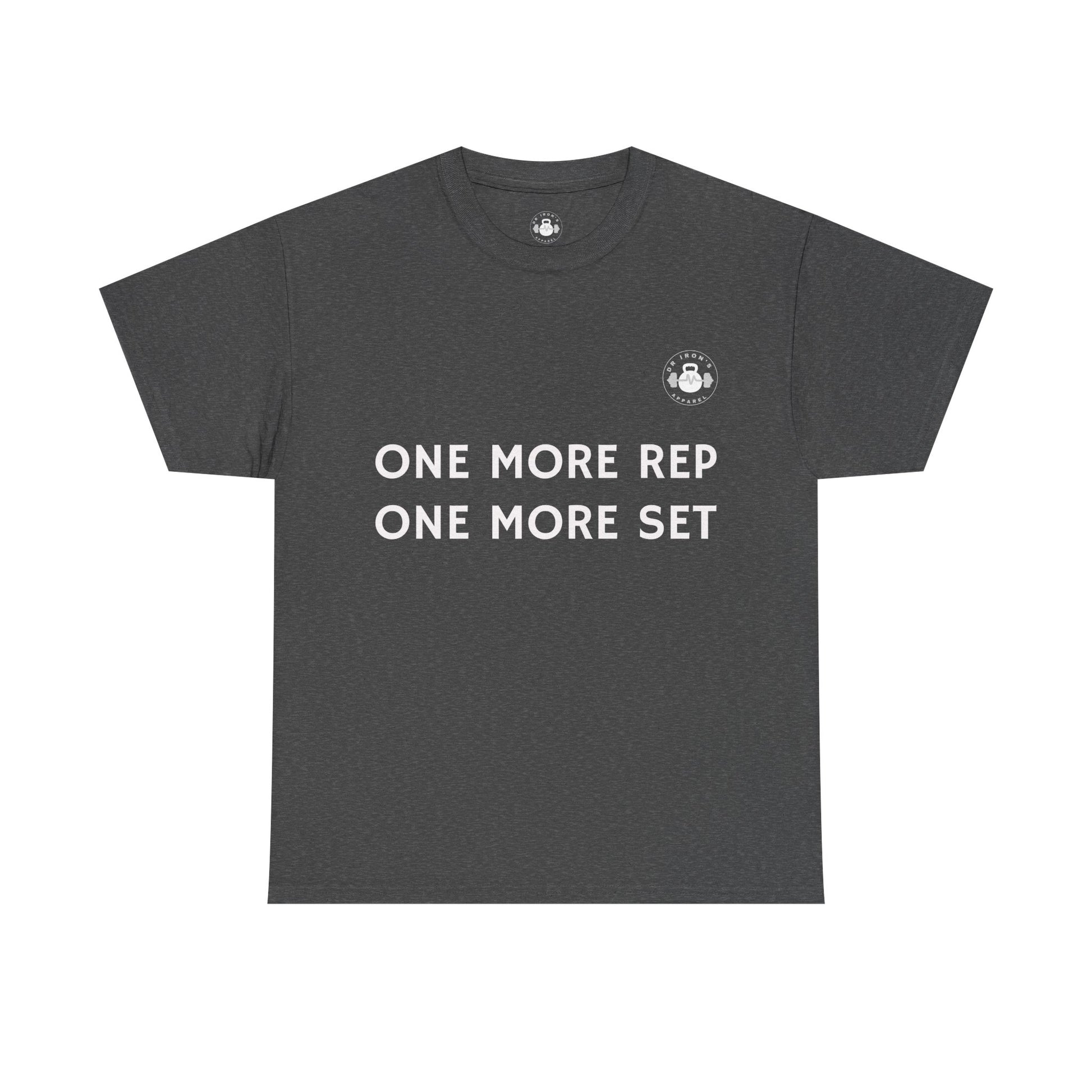 Gym Motivation Tee: One More Rep One More Set, Fitness Apparel, Workout Shirt, Unisex Cotton Tee, Gift for Gym Lovers