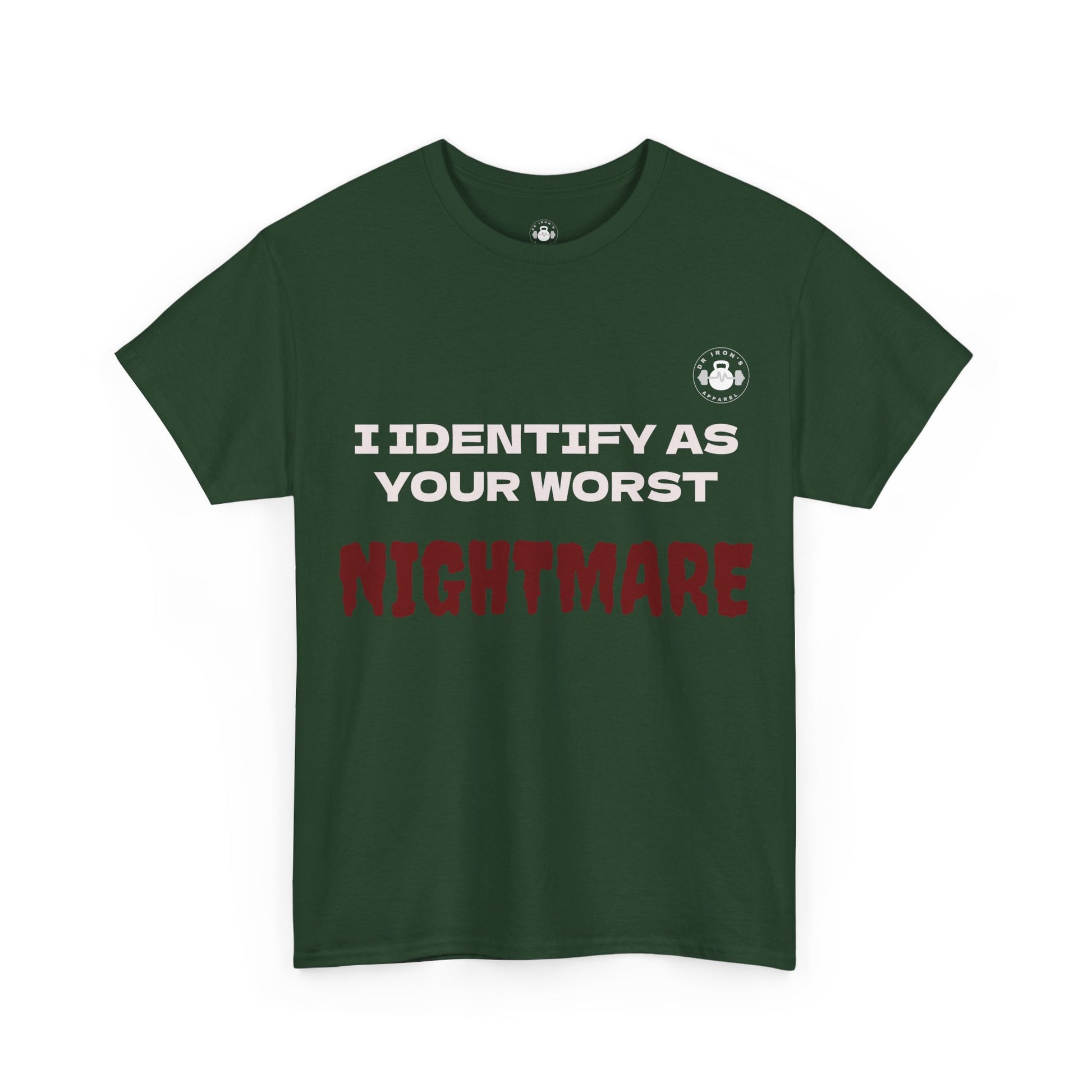 Unisex Heavy Cotton Tee with 'I Identify As Your Worst Nightmare' Print - Casual Tee, Funny Shirt, Halloween Costume, Gift for [...]