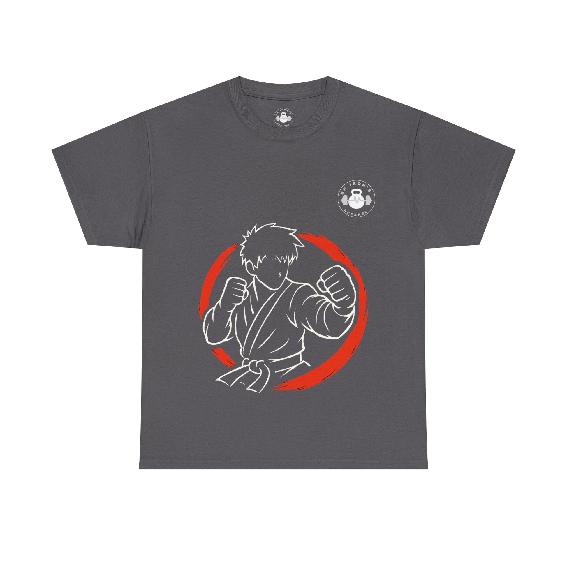 Unisex Heavy Cotton Tee with Artistic Red Design, Comfortable Everyday Wear, Casual Gift, Perfect for Art Lovers, Graphic Tee