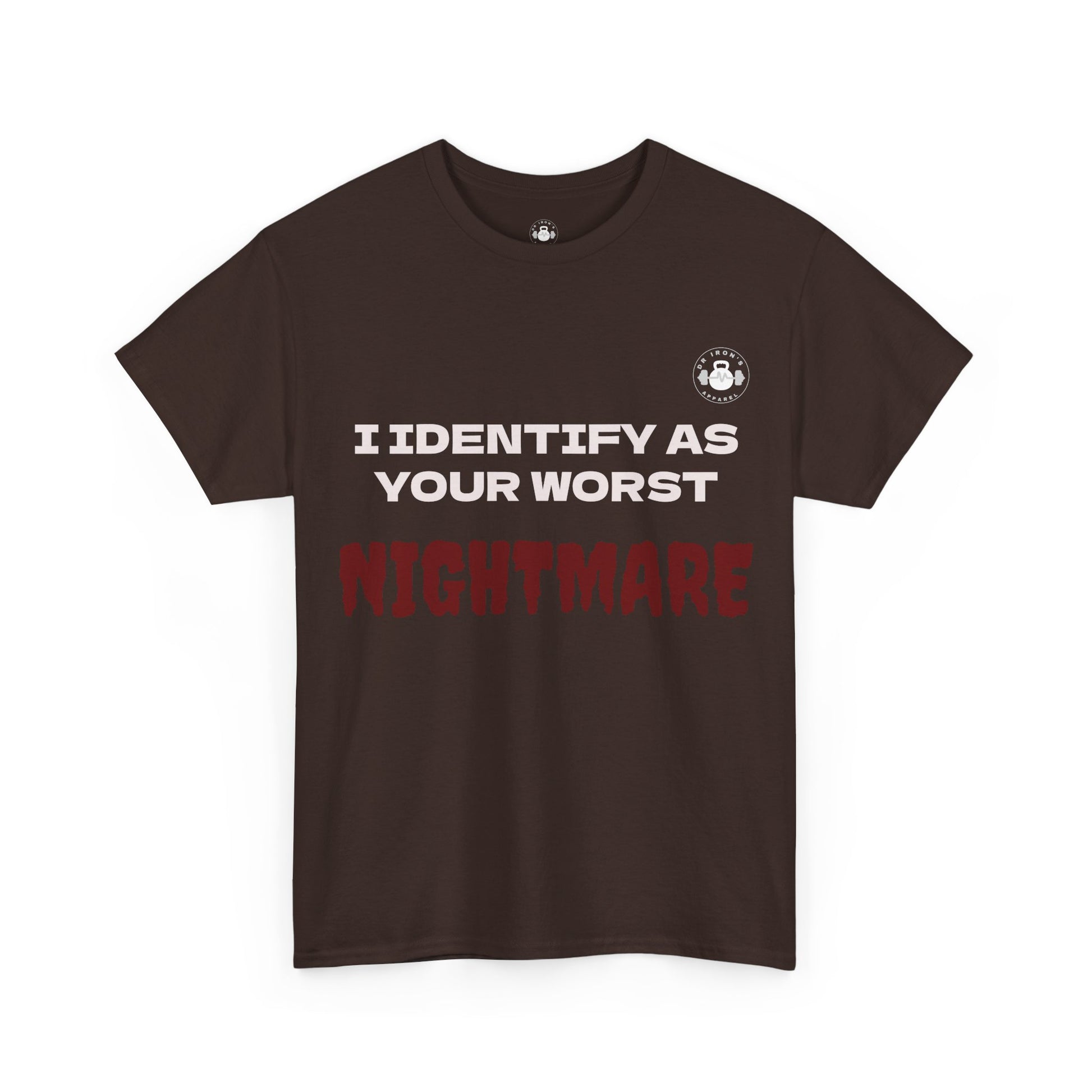 Unisex Heavy Cotton Tee with 'I Identify As Your Worst Nightmare' Print - Casual Tee, Funny Shirt, Halloween Costume, Gift for [...]