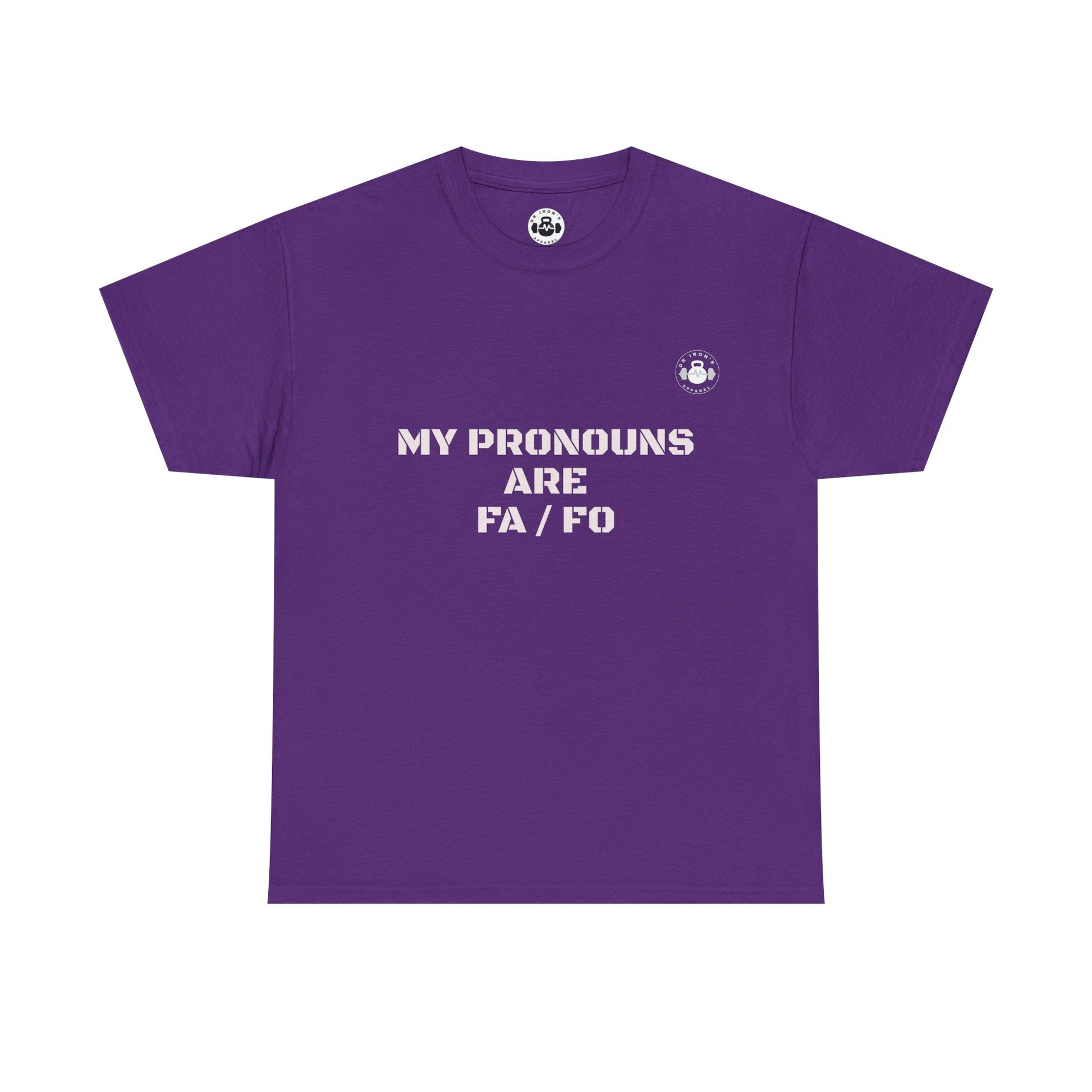 Unisex Heavy Cotton Tee - My Pronouns Are FA/FO, Gender Inclusive T-Shirt, LGBTQ+ Pride Apparel, Statement Tee, Comfortable Everyday Wear