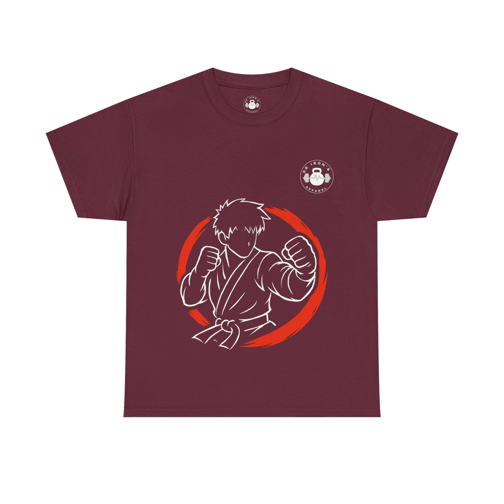 Unisex Heavy Cotton Tee with Artistic Red Design, Comfortable Everyday Wear, Casual Gift, Perfect for Art Lovers, Graphic Tee