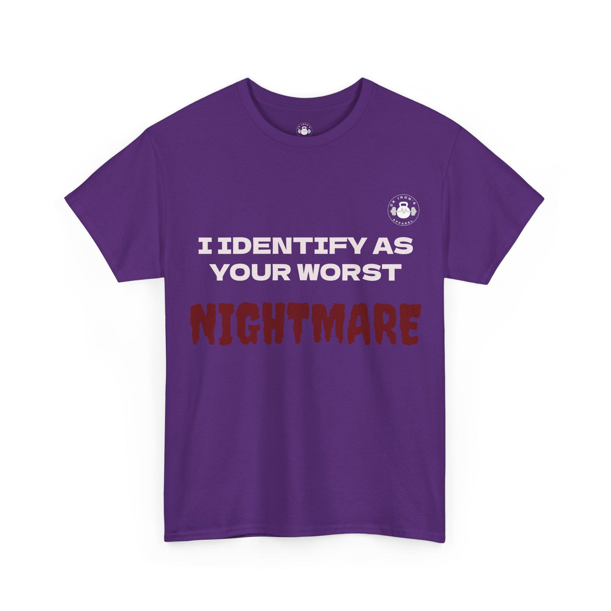 Unisex Heavy Cotton Tee with 'I Identify As Your Worst Nightmare' Print - Casual Tee, Funny Shirt, Halloween Costume, Gift for [...]