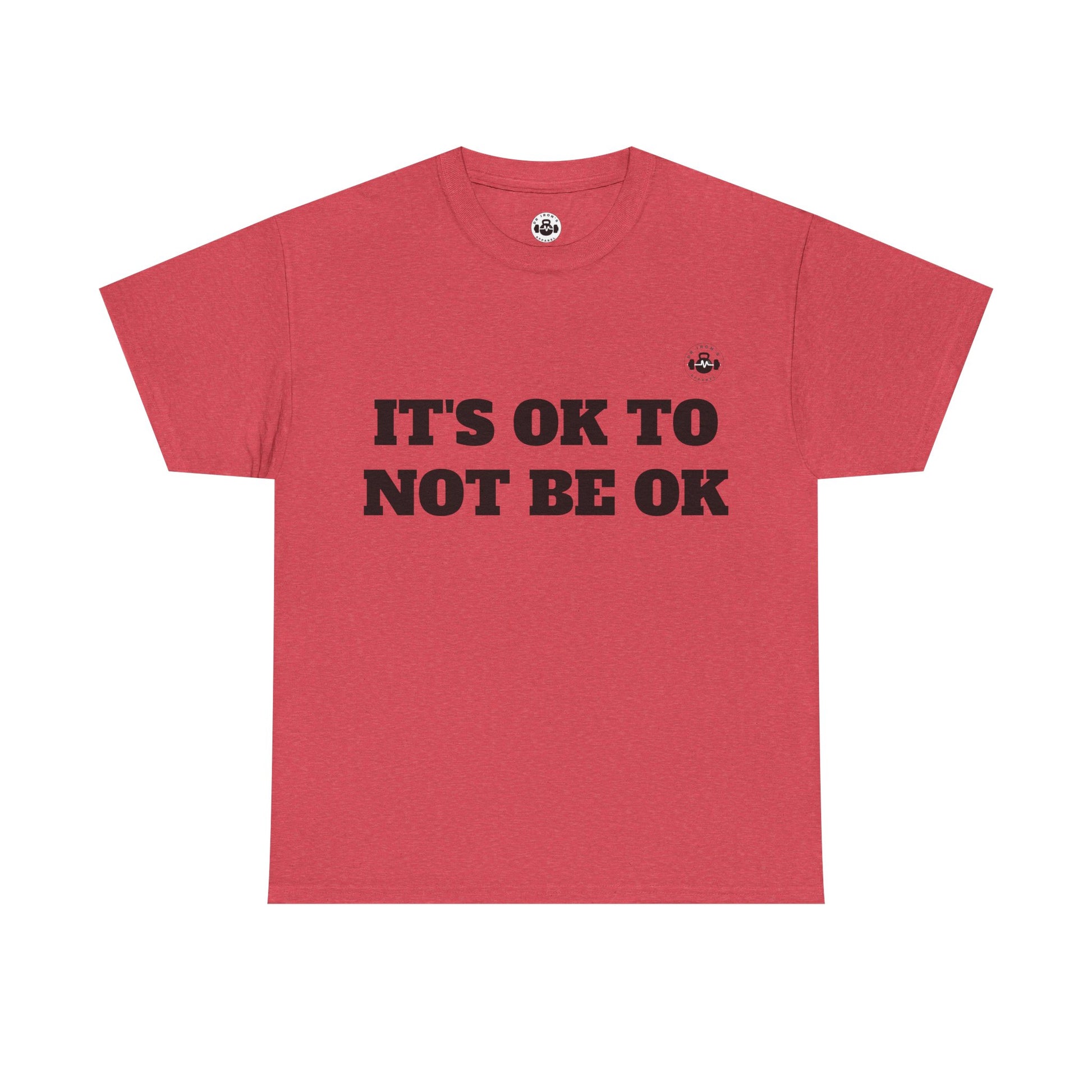 It's OK to Not Be OK Unisex Heavy Cotton Tee - Mental Health Awareness Tee, Casual Comfort, Inspirational Shirt, Self-Care Gift