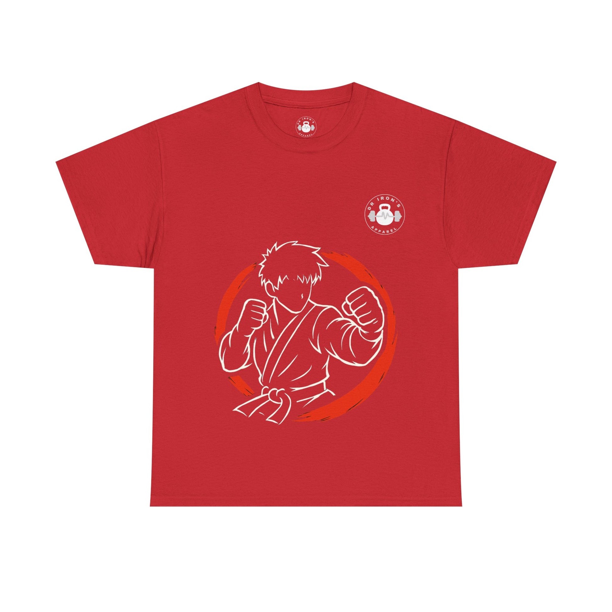Unisex Heavy Cotton Tee with Artistic Red Design, Comfortable Everyday Wear, Casual Gift, Perfect for Art Lovers, Graphic Tee