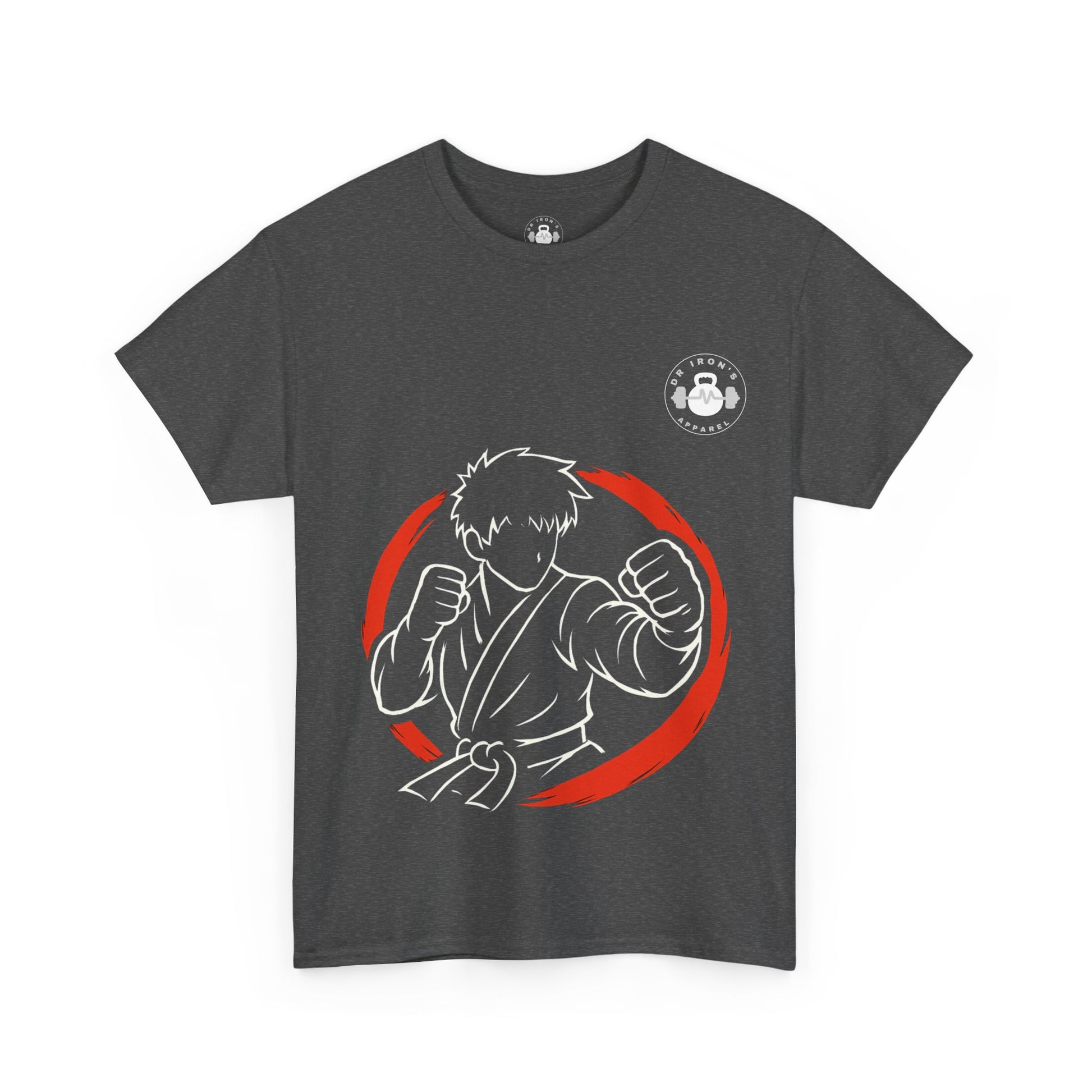 Unisex Heavy Cotton Tee with Artistic Red Design, Comfortable Everyday Wear, Casual Gift, Perfect for Art Lovers, Graphic Tee