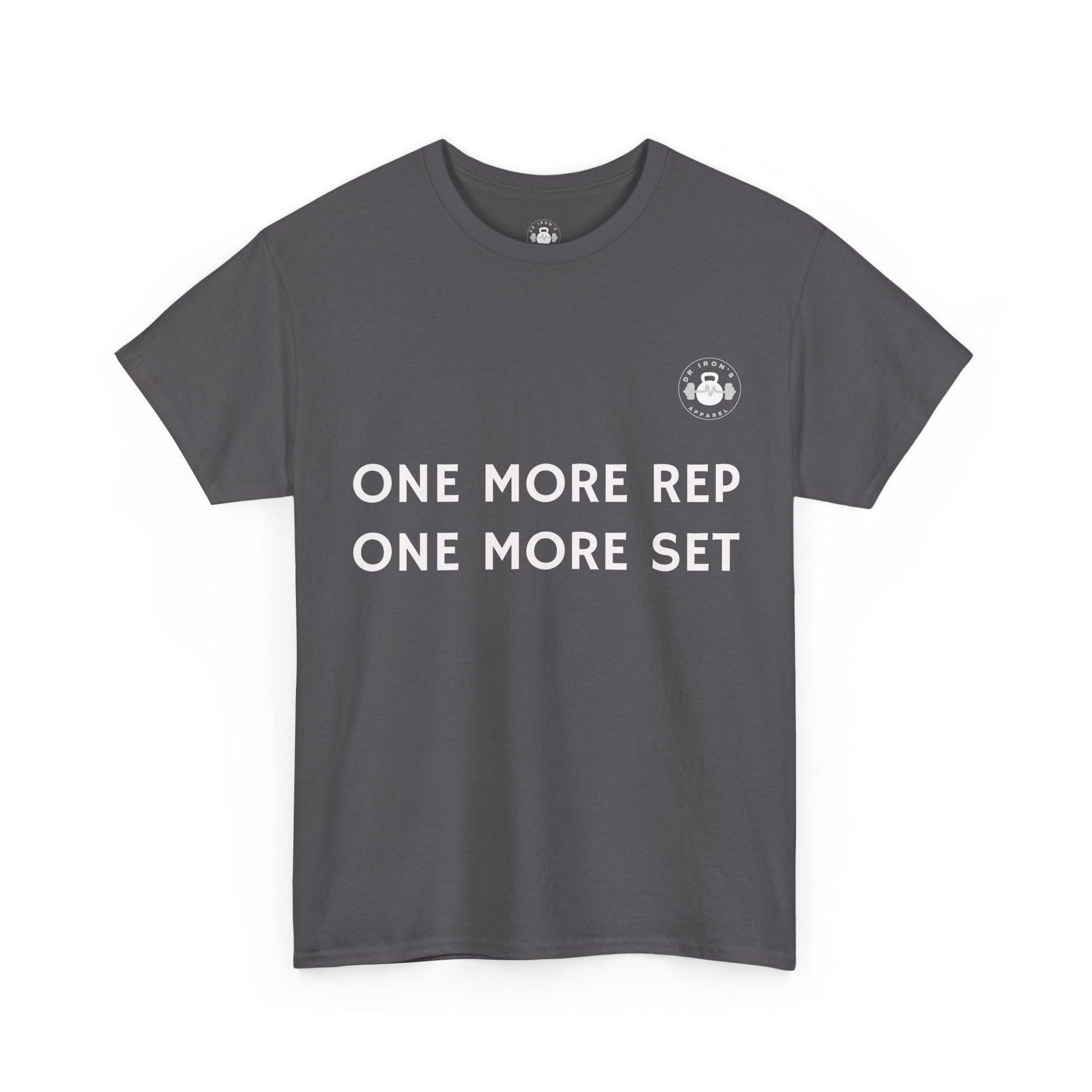 Gym Motivation Tee: One More Rep One More Set, Fitness Apparel, Workout Shirt, Unisex Cotton Tee, Gift for Gym Lovers