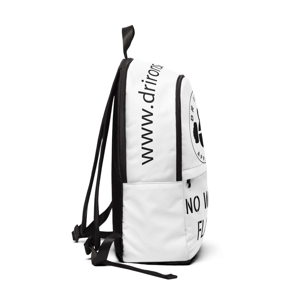 Unisex Fabric Gym Backpack - Motivational Fitness Bag, Workout Rucksack, School Daypack, Travel Backpack, No White Flags