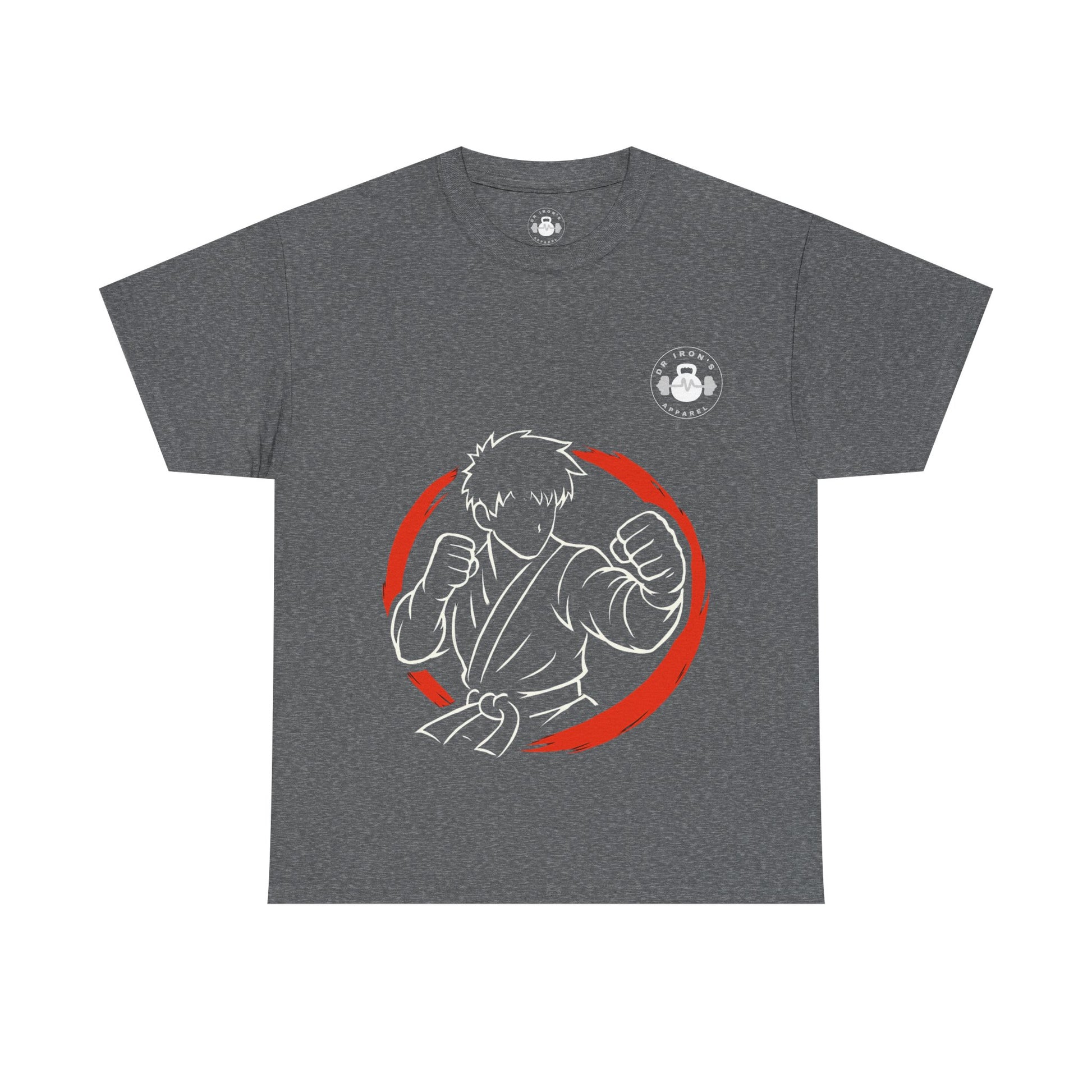 Unisex Heavy Cotton Tee with Artistic Red Design, Comfortable Everyday Wear, Casual Gift, Perfect for Art Lovers, Graphic Tee