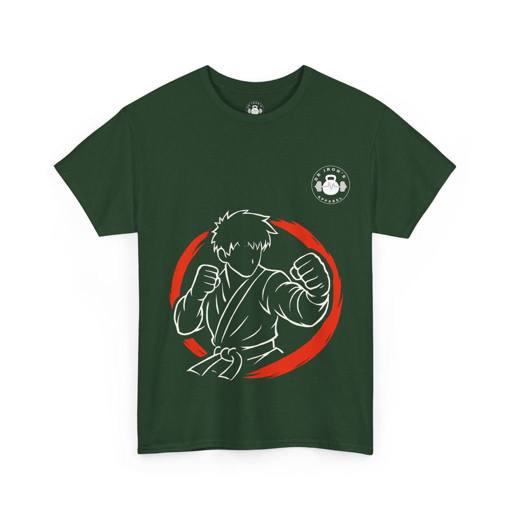 Unisex Heavy Cotton Tee with Artistic Red Design, Comfortable Everyday Wear, Casual Gift, Perfect for Art Lovers, Graphic Tee