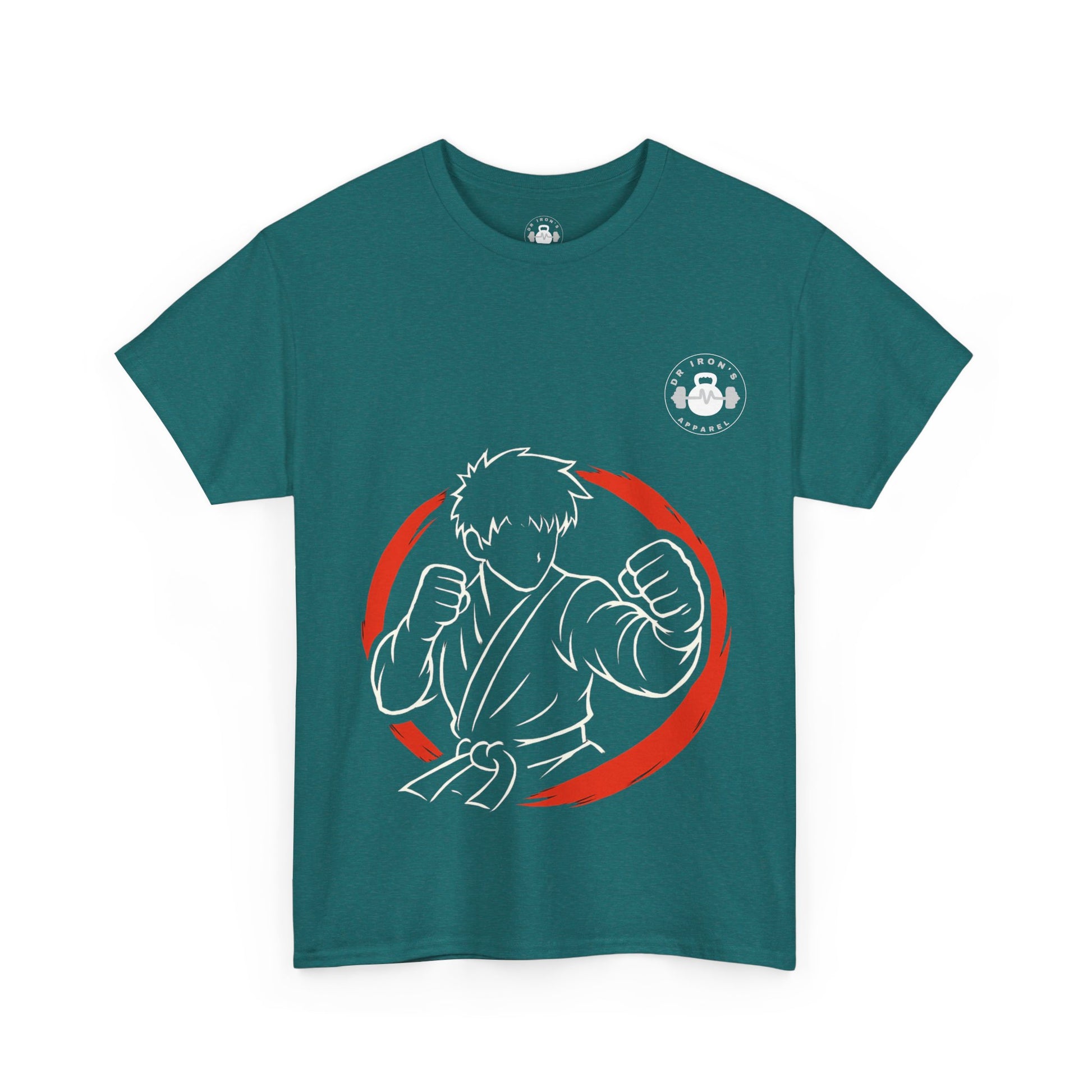 Unisex Heavy Cotton Tee with Artistic Red Design, Comfortable Everyday Wear, Casual Gift, Perfect for Art Lovers, Graphic Tee